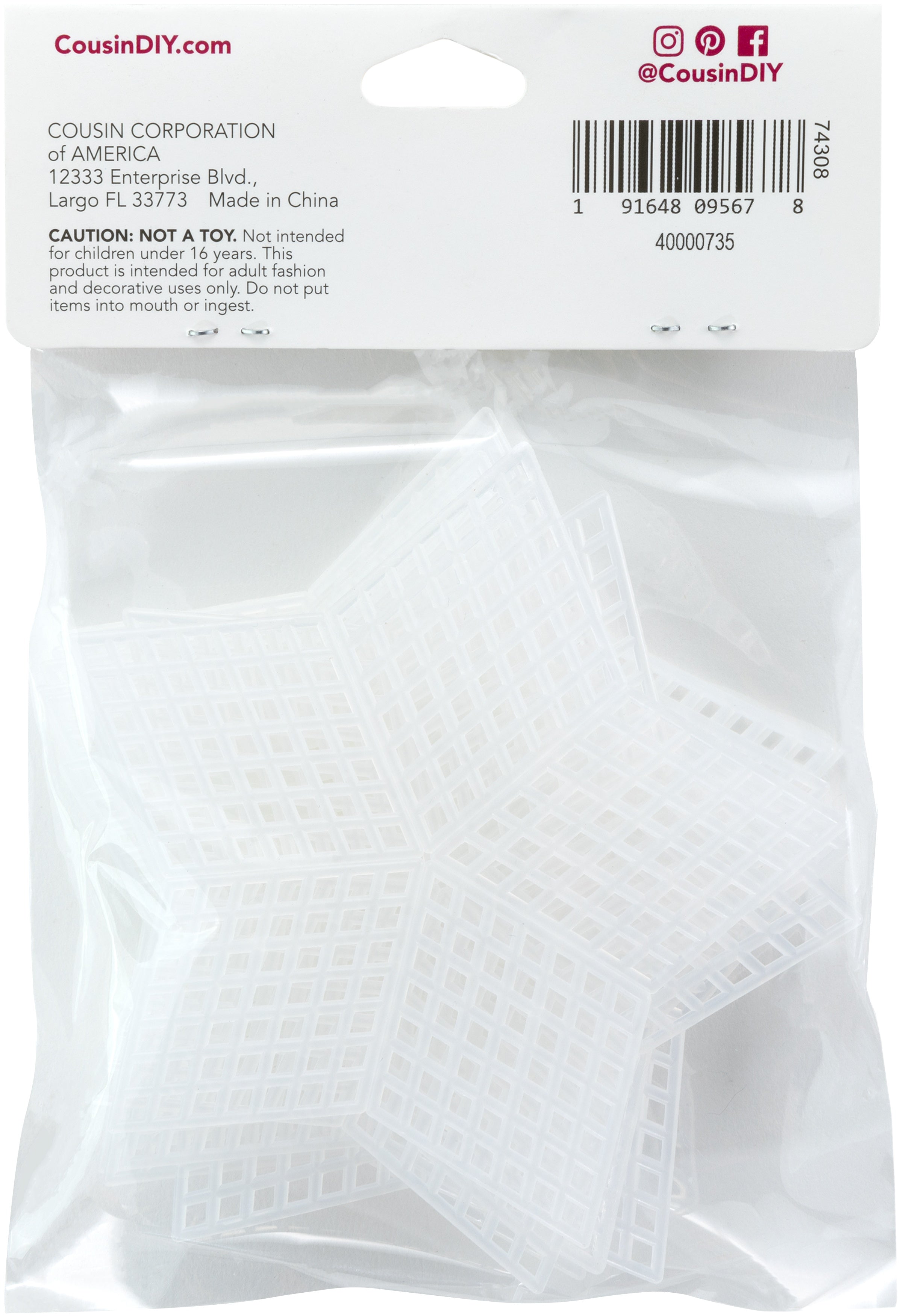 Cousin Plastic Canvas Shape 7 Count 3.25" 10/Pkg Stars Clear