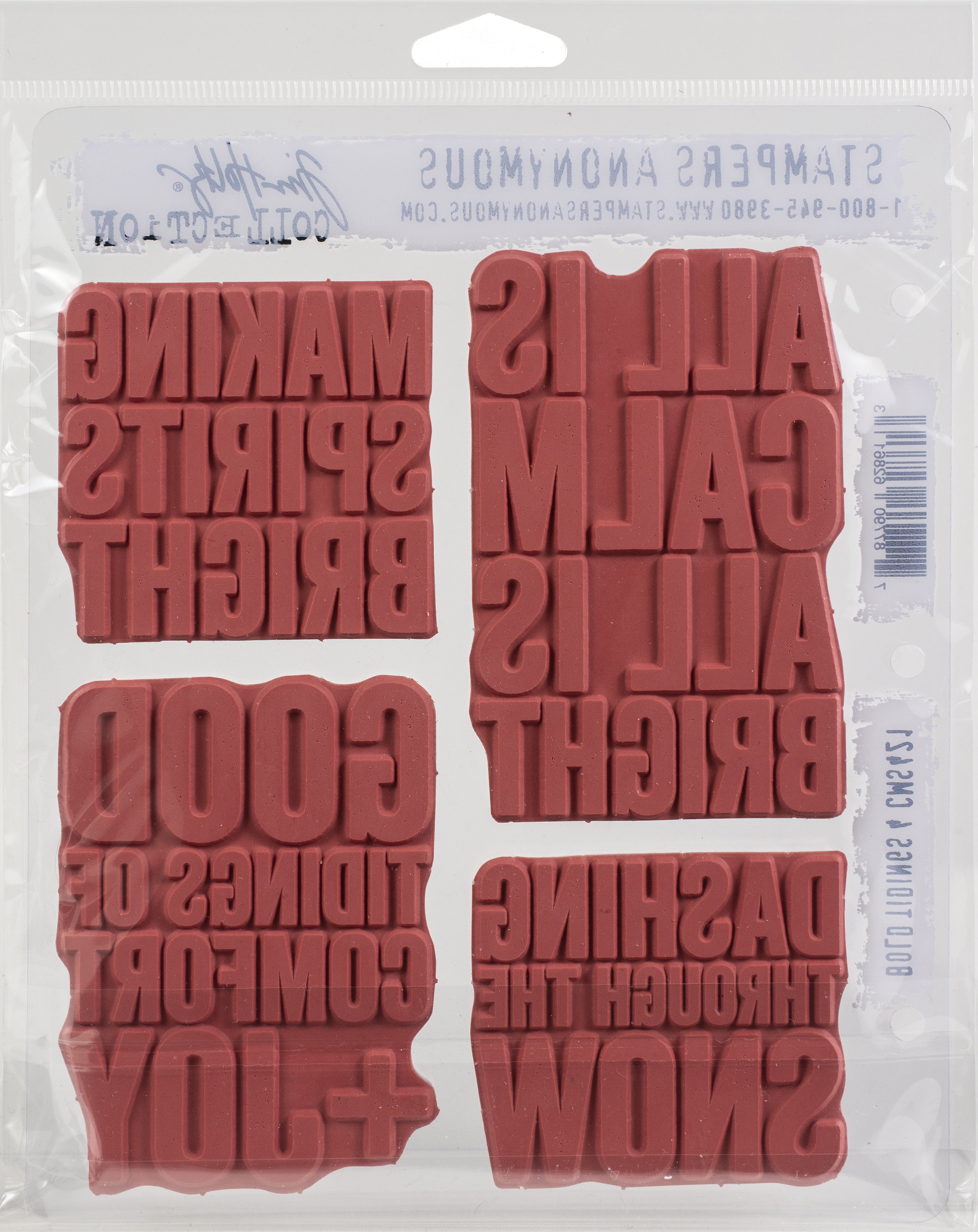 Tim Holtz Cling Stamps 7"X8.5" Bold Tidings #4