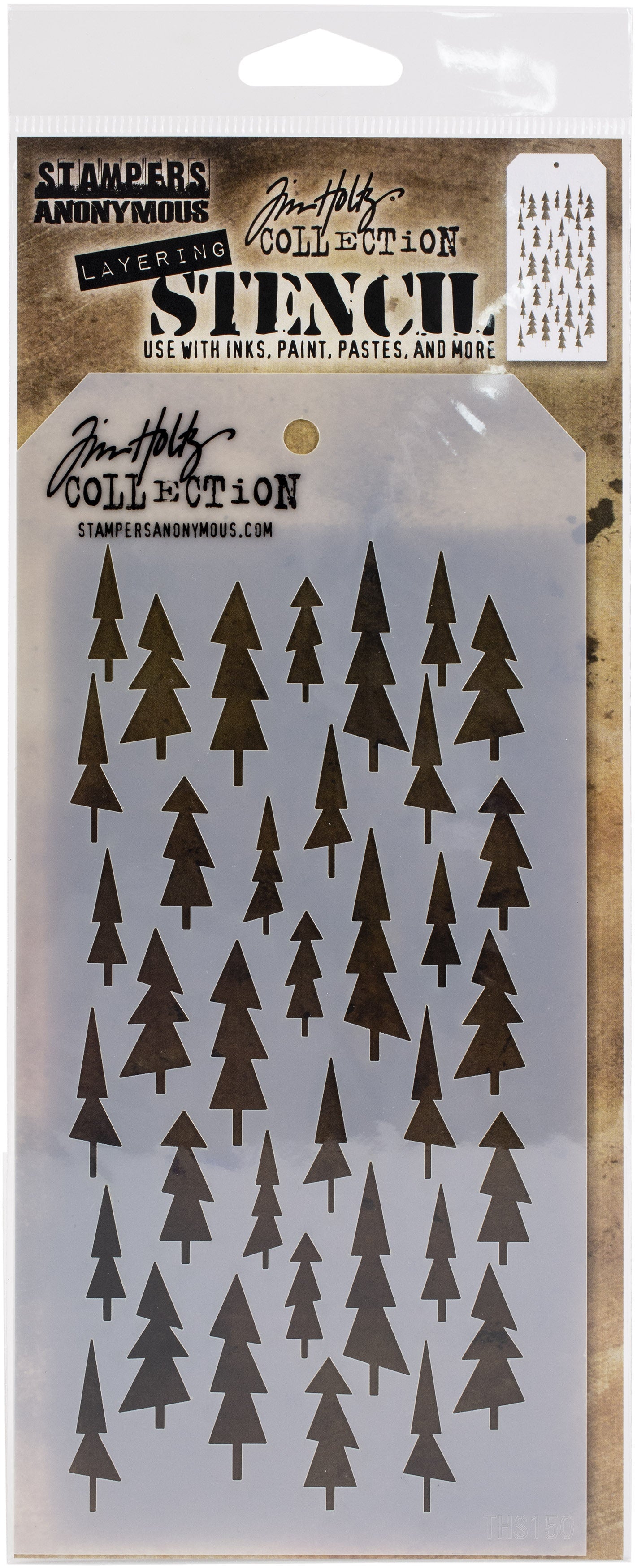 Tim Holtz Layered Stencil 4.125"X8.5" Tree Lot