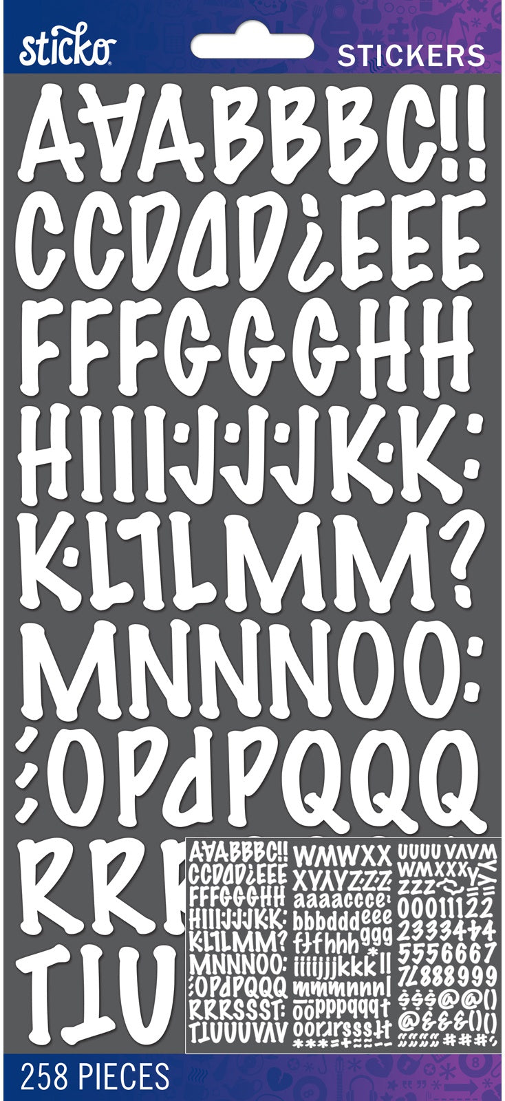 Sticko Alphabet Stickers Alpha Medium Stickers -White Marker