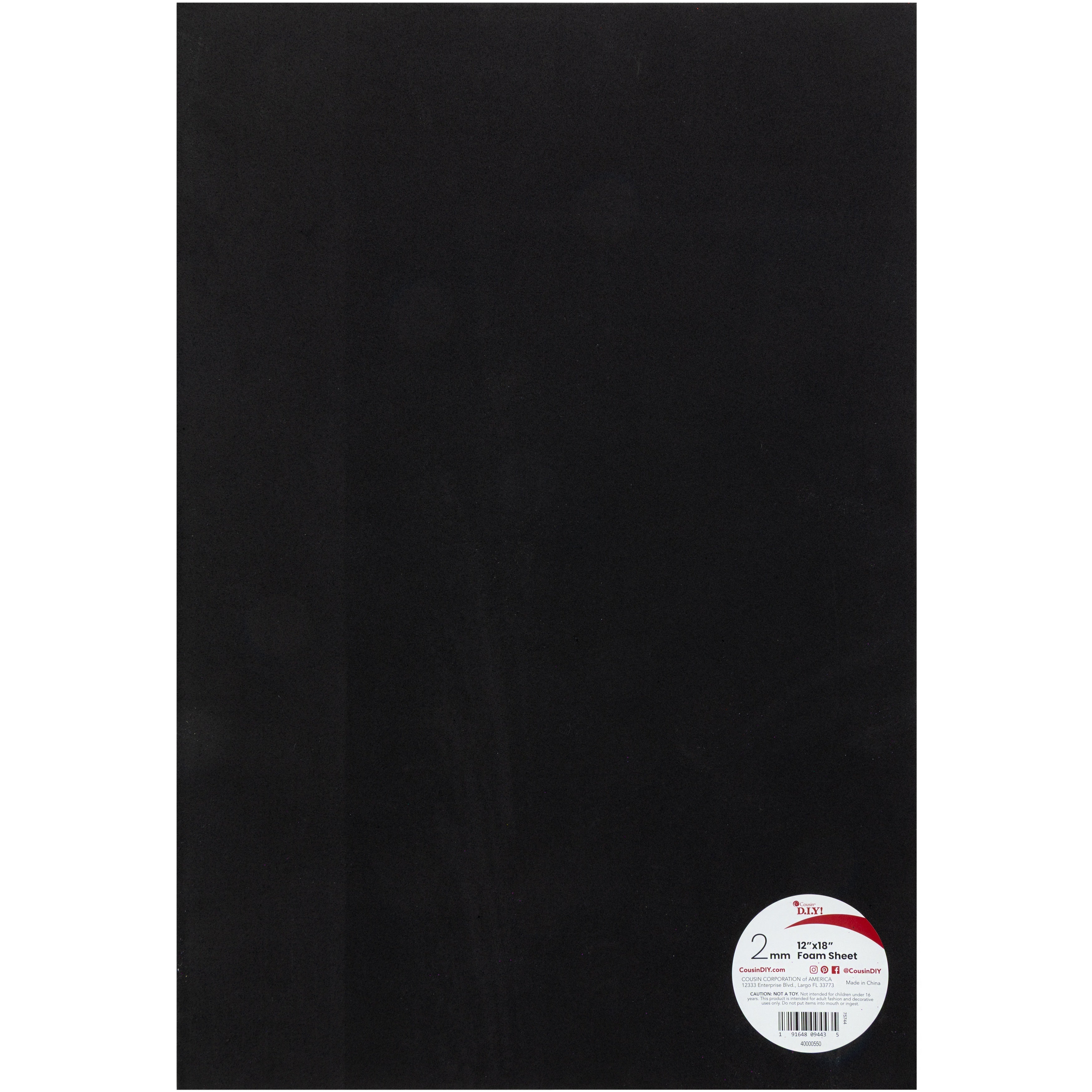 Foam Sheet 12"X18" 2mm Black