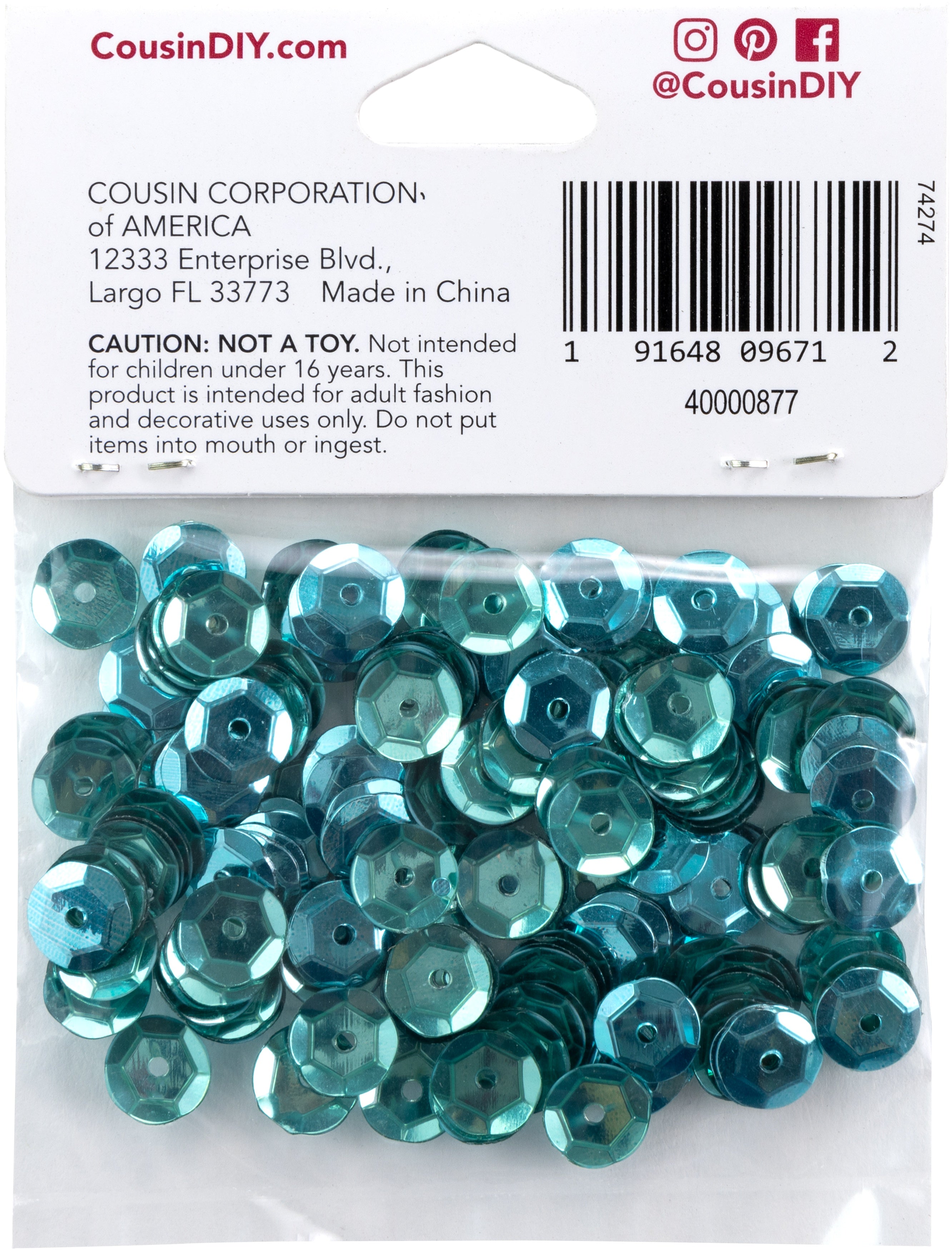 Cupped Sequins  Turquoise - Peacock