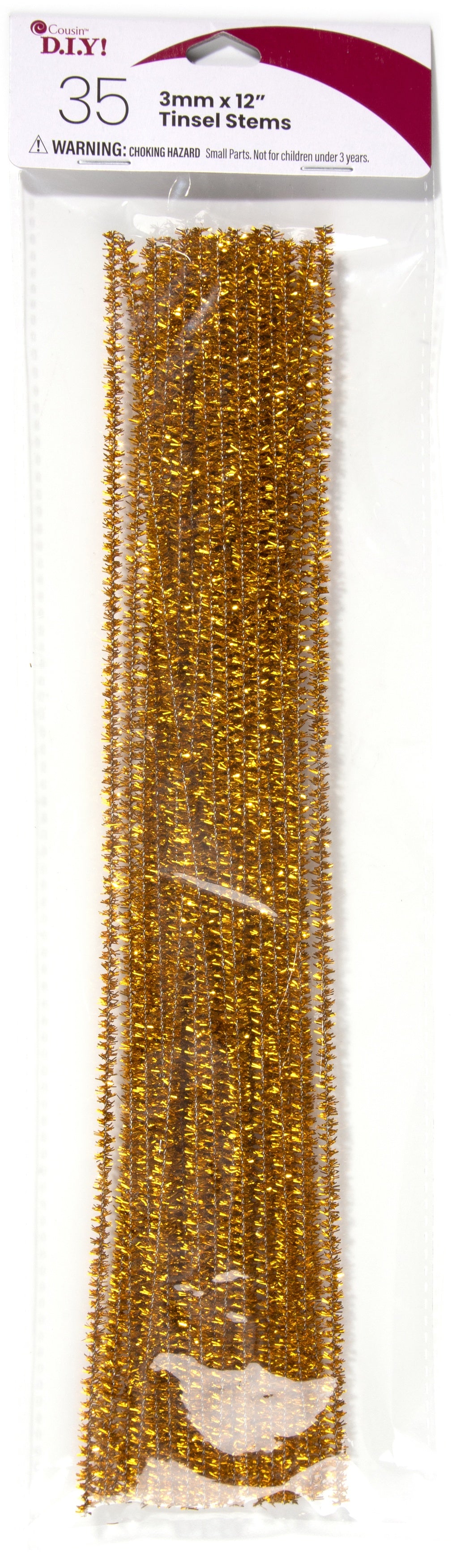 Tinsel Stems 3mmx12" 35/Pkg Gold