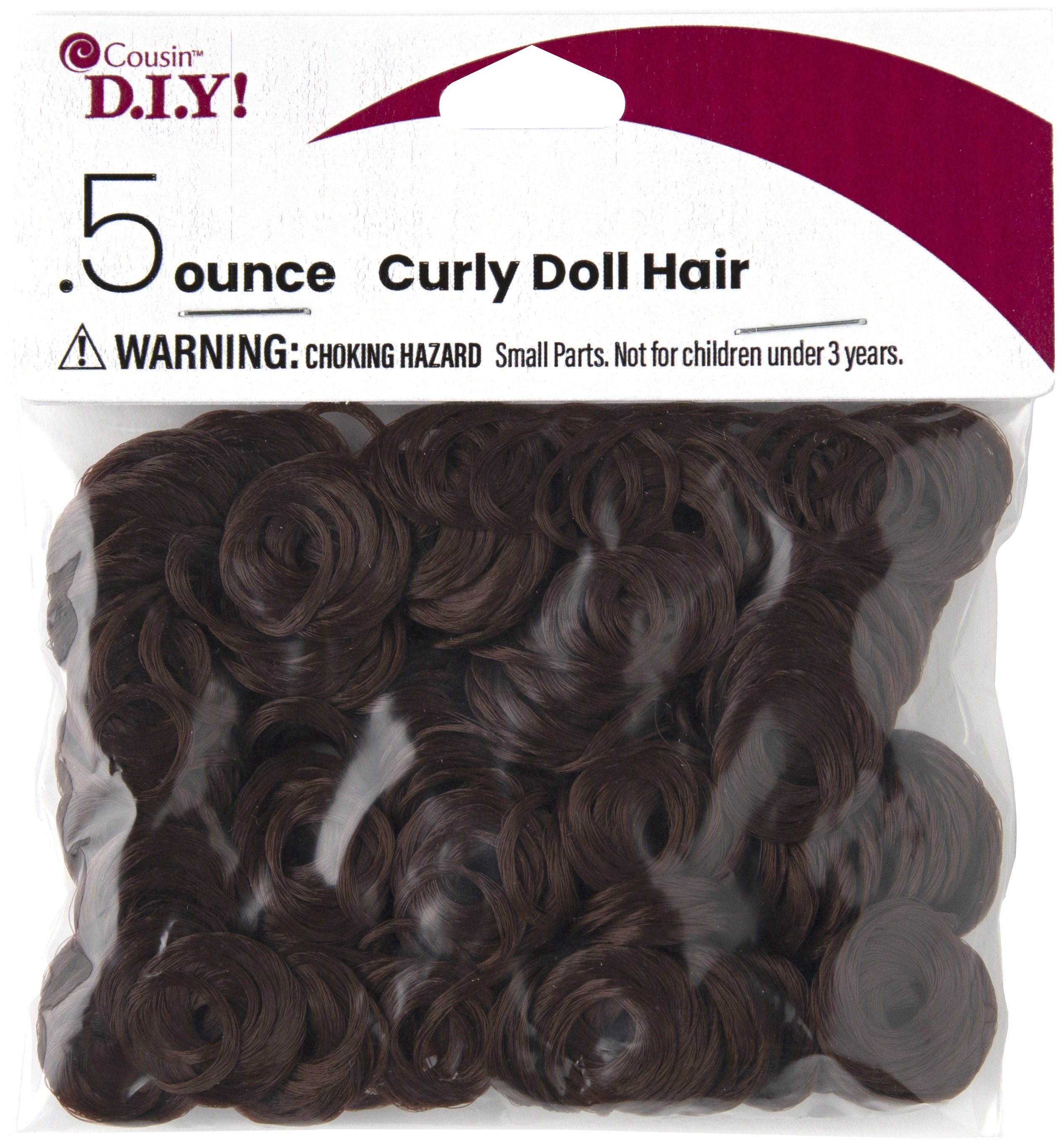 Curly Doll Hair .5oz Auburn Brown
