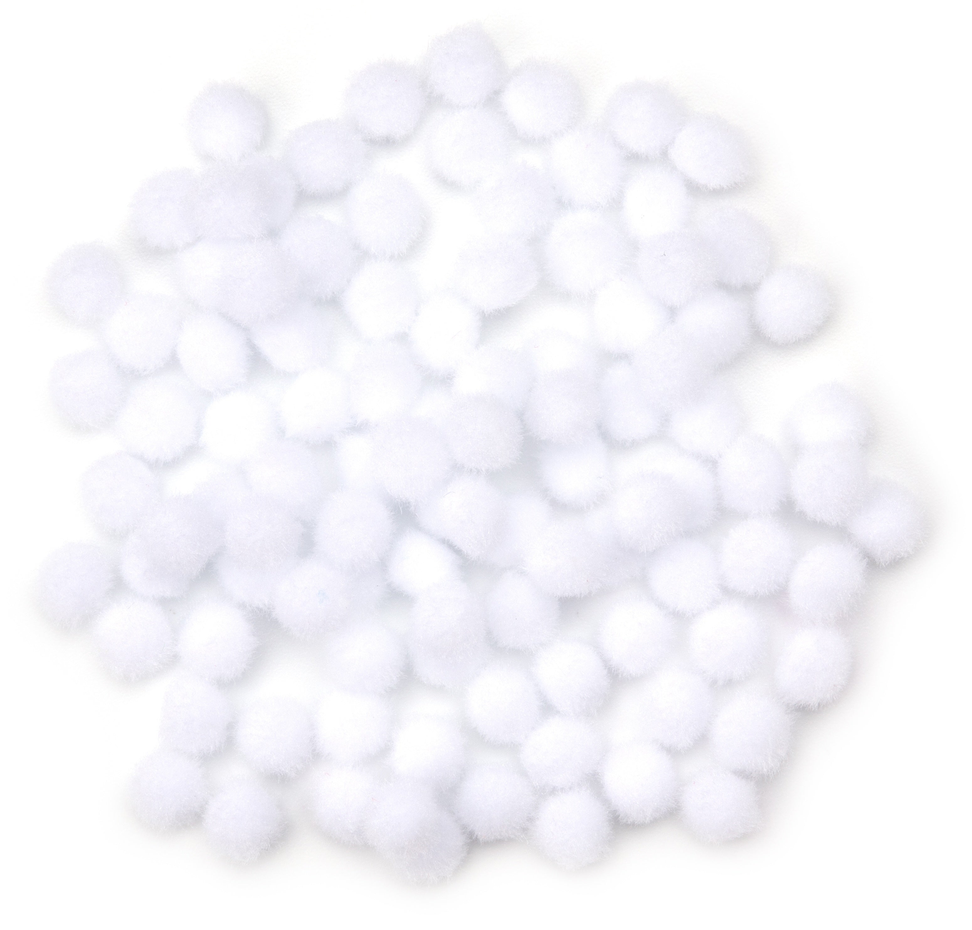 Pom-Poms 10mm 100/Pkg White
