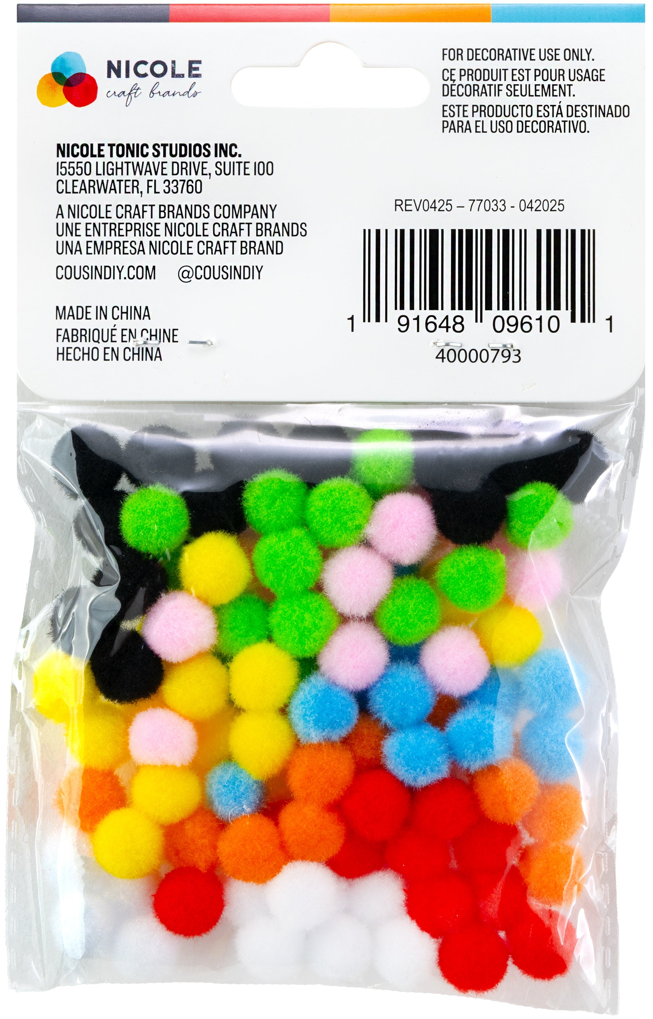 Pom-Poms 10mm 100/Pkg Multi