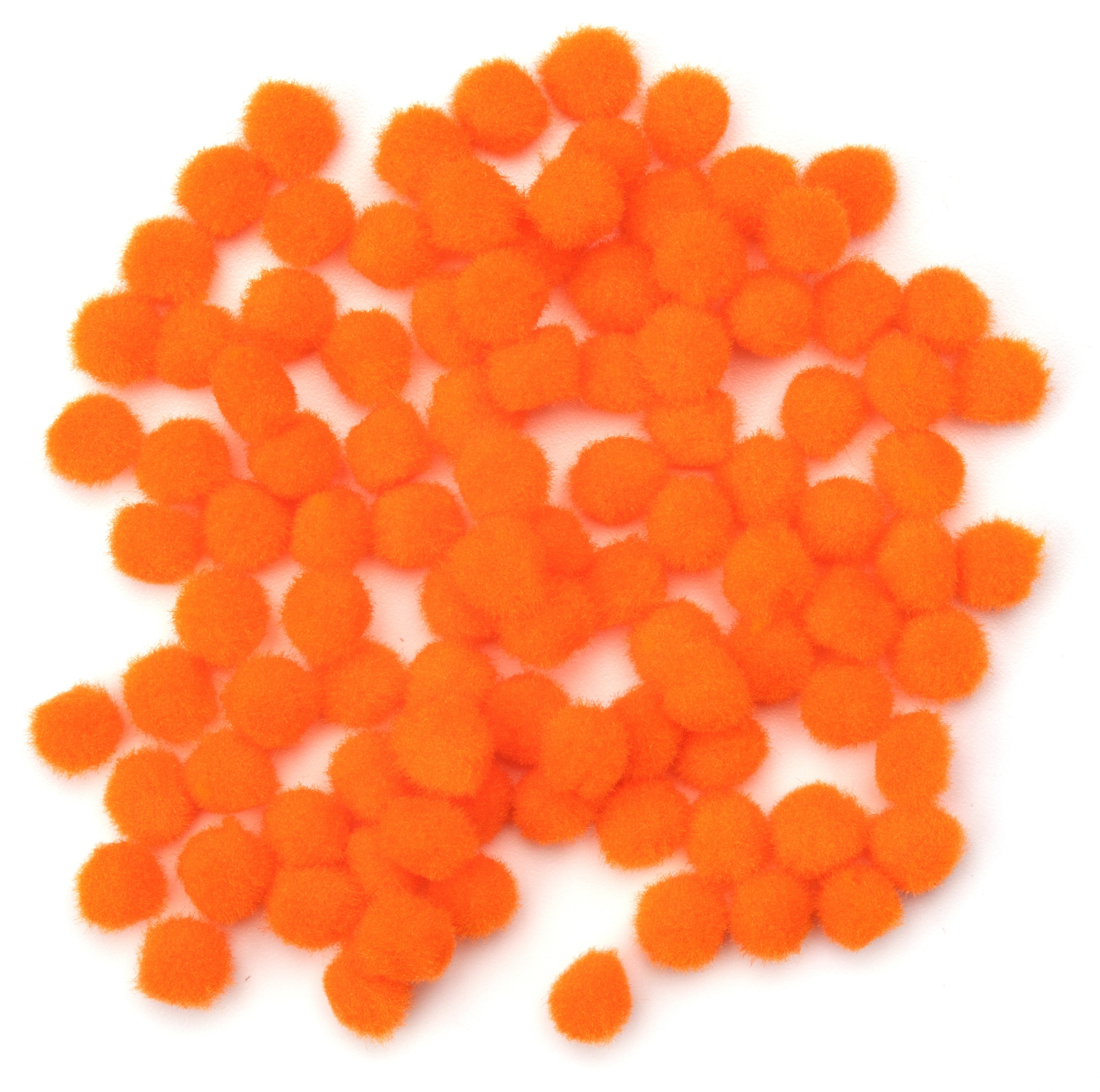 Pom-Poms 10mm 100/Pkg Orange