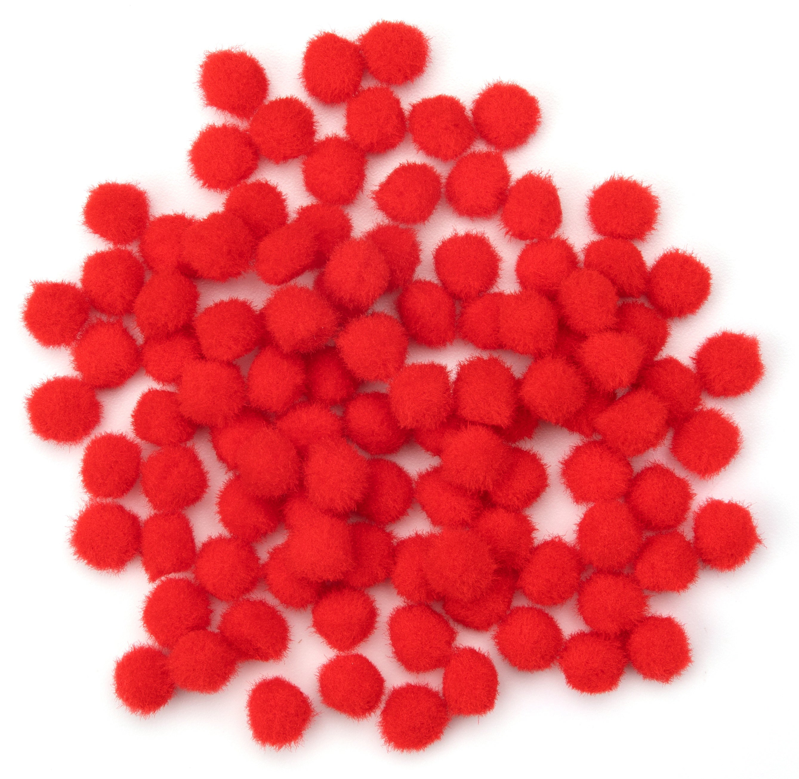 Pom-Poms 10mm 100/Pkg Red