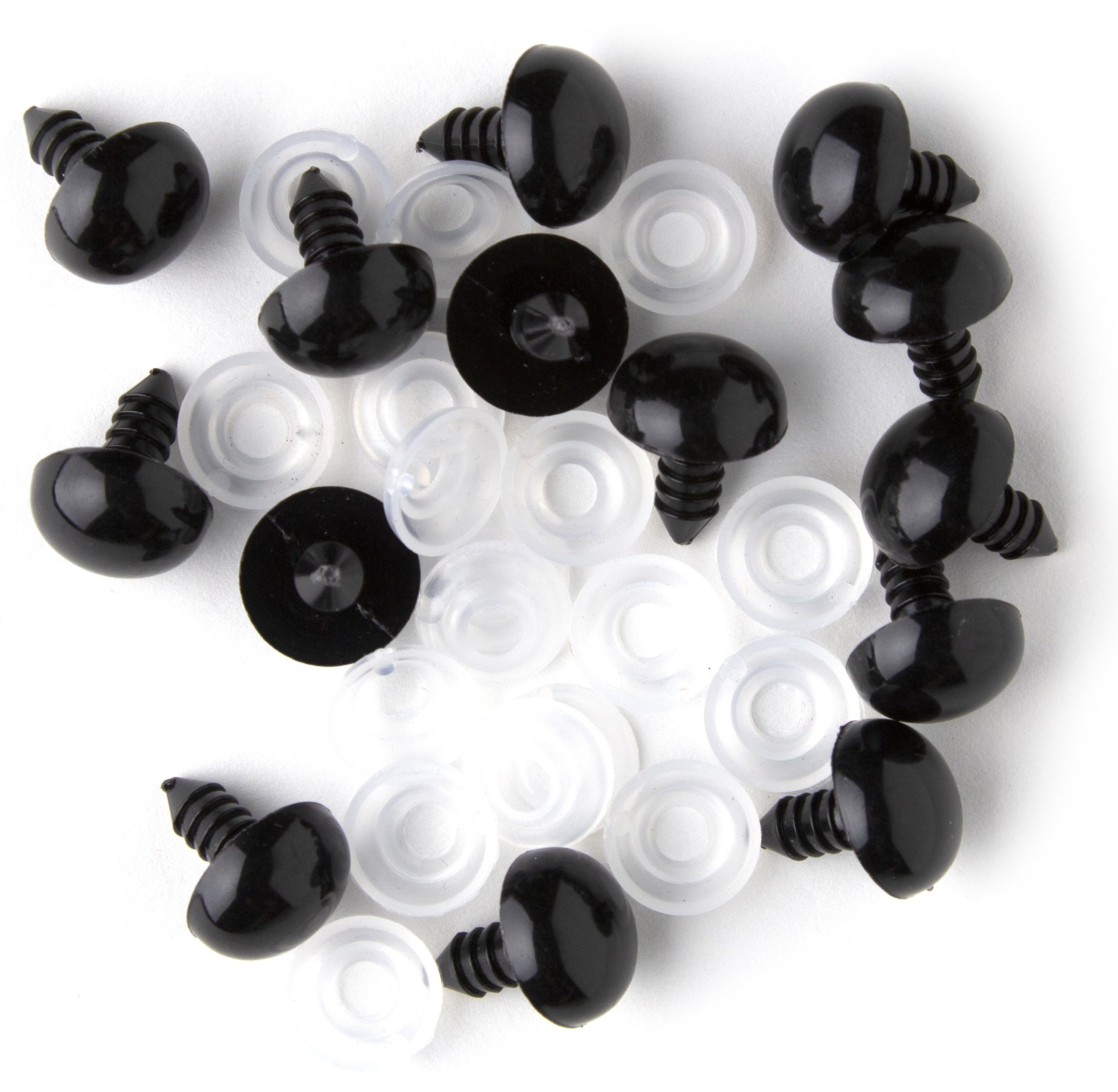 Shank Back Solid Eyes 15mm 4/Pkg Black