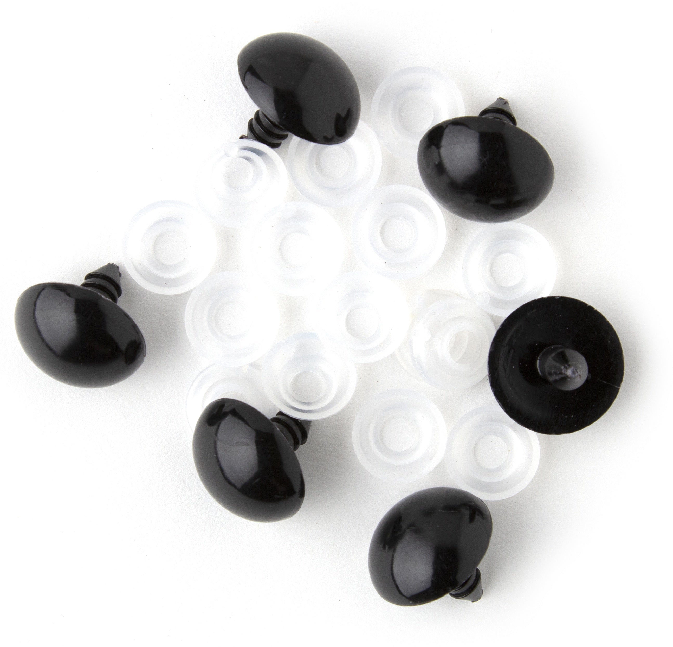 Shank Back Solid Eyes 18mm 2/Pkg Black