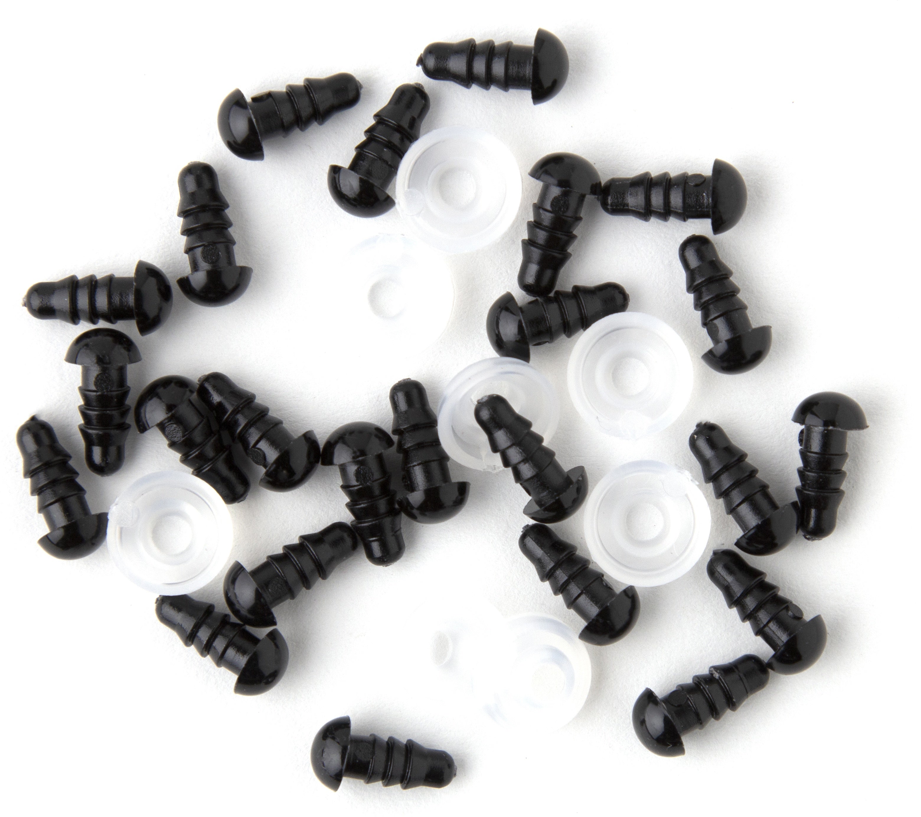 Shank Back Solid Eyes 6mm 10/Pkg Black