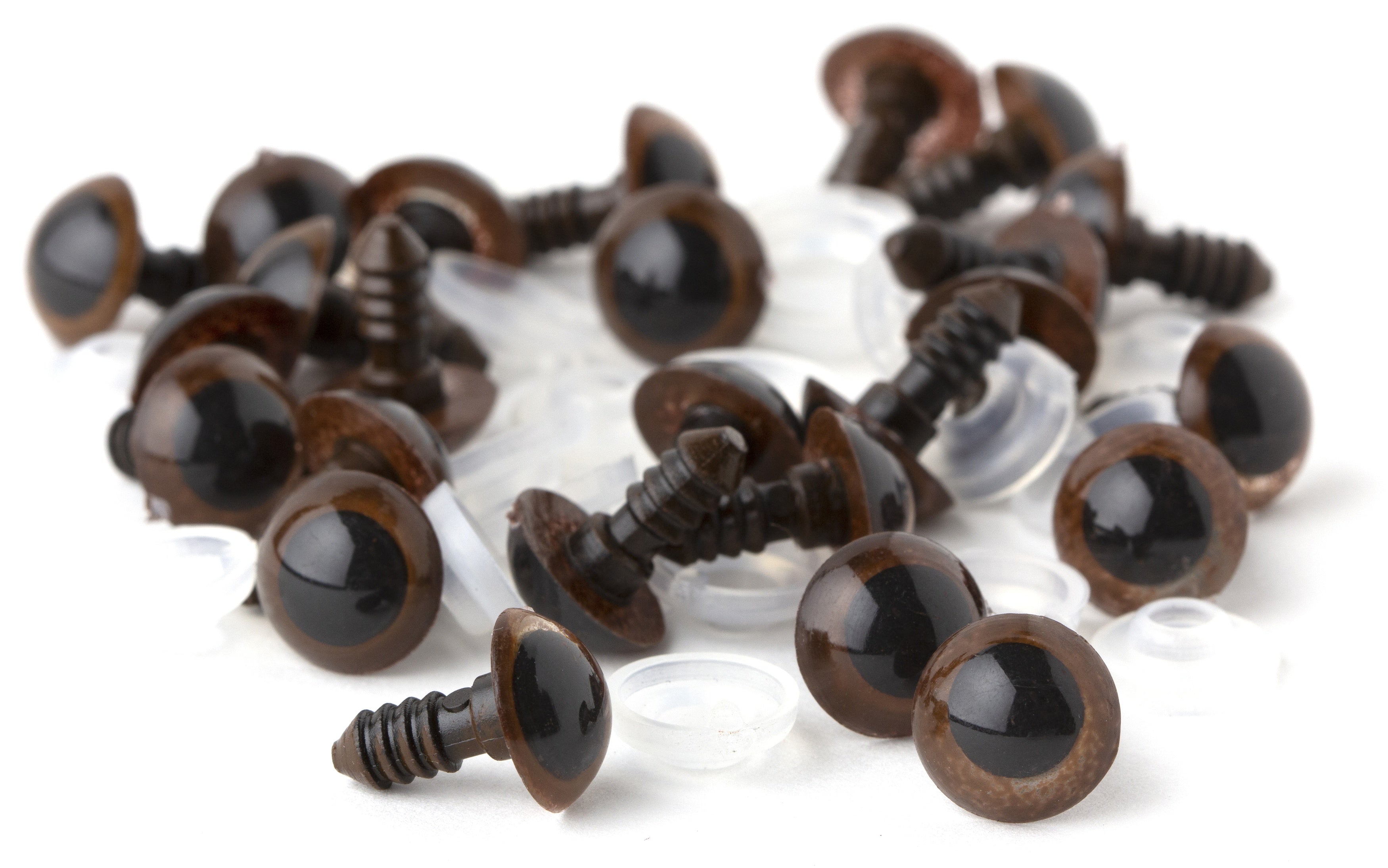 Shank Back Animal Eyes 12mm 6/Pkg Brown