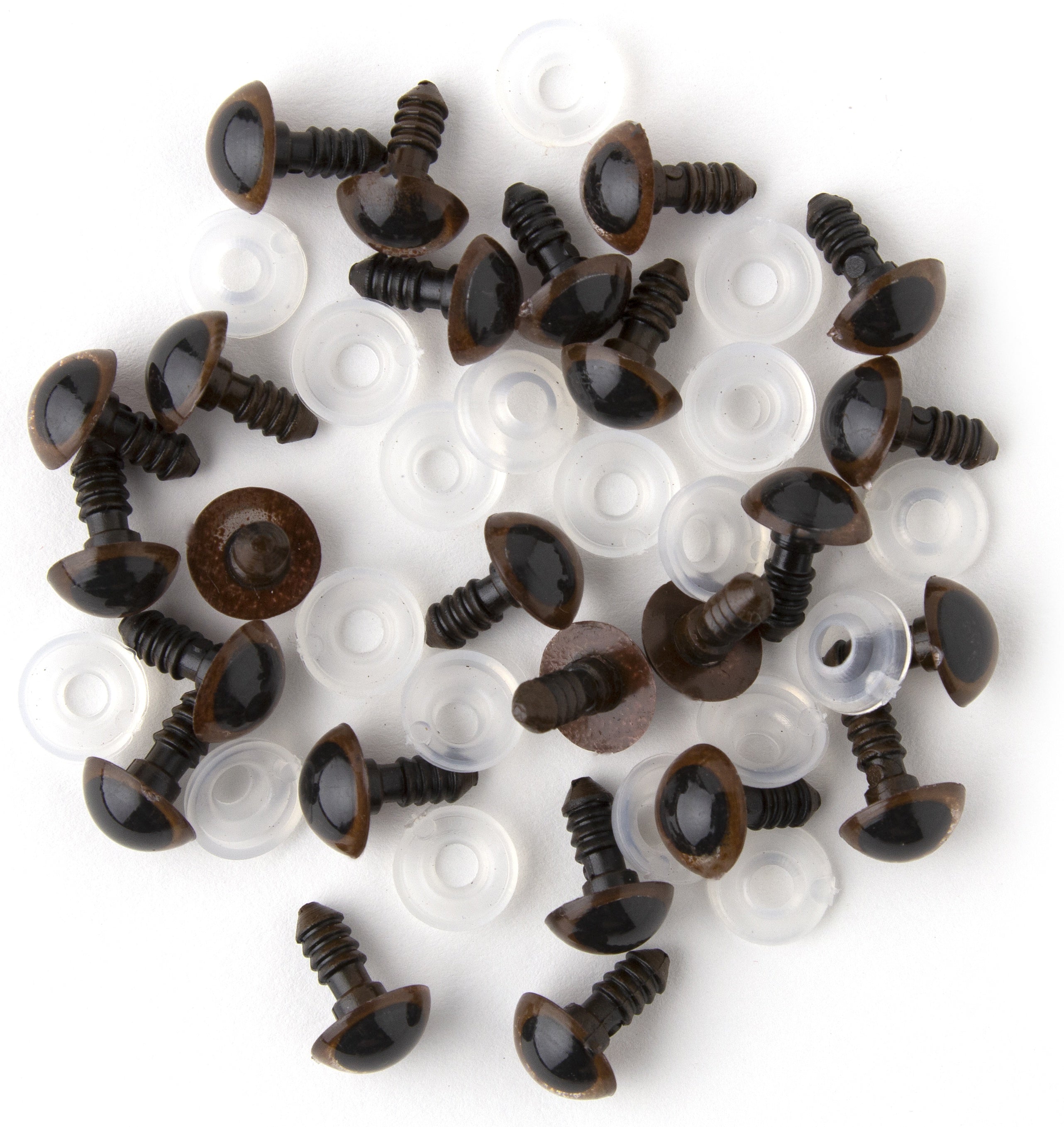 Shank Back Animal Eyes 12mm 6/Pkg Brown