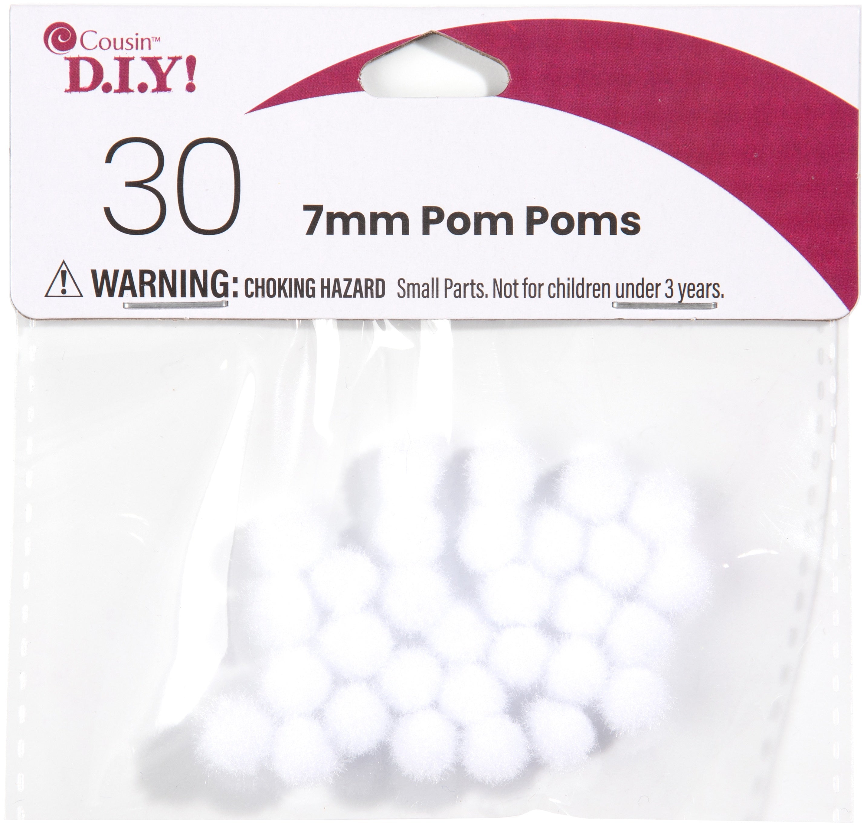 Pom-Poms 7mm 30/Pkg White