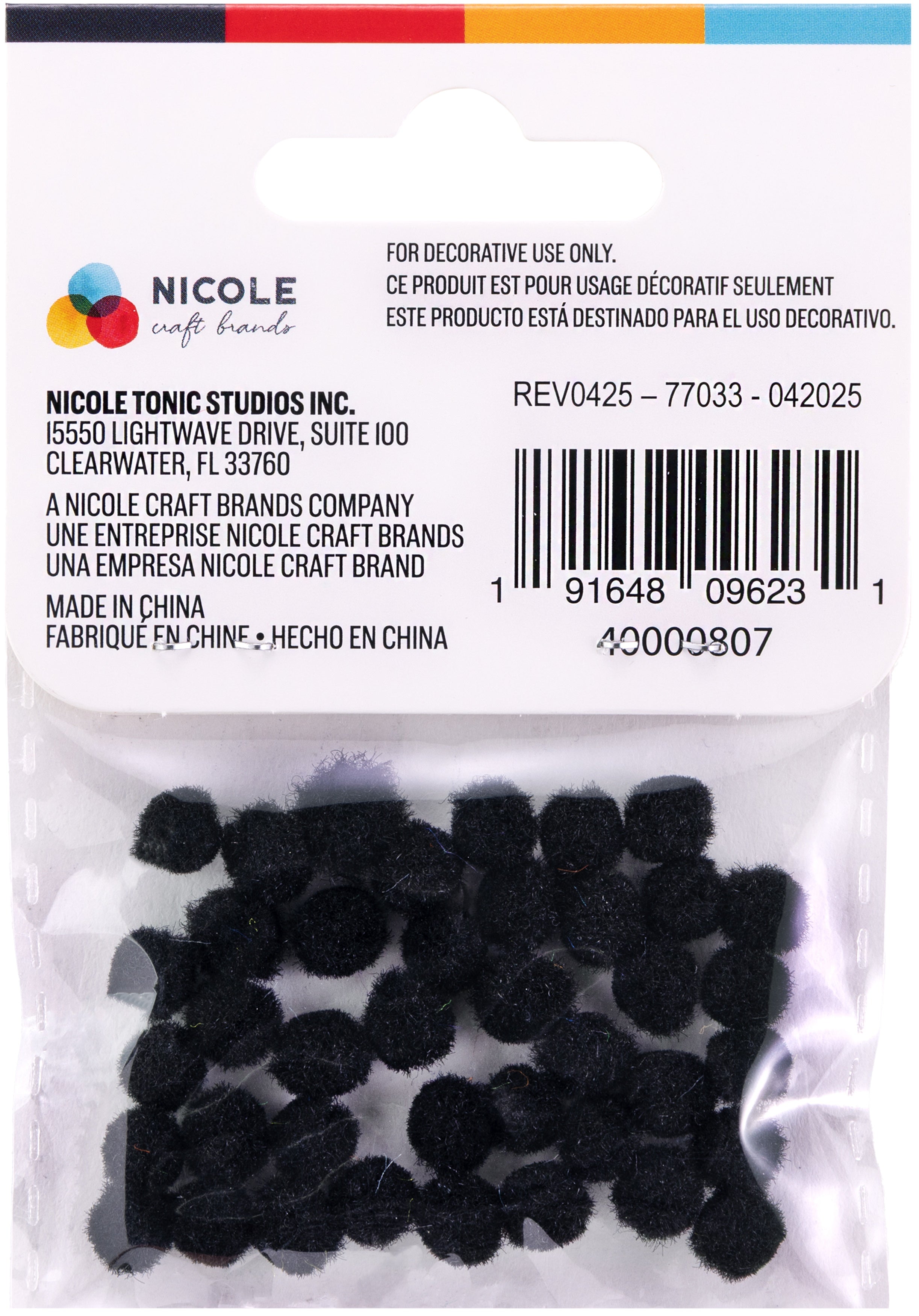 Pom-Poms 5mm 40/Pkg Black