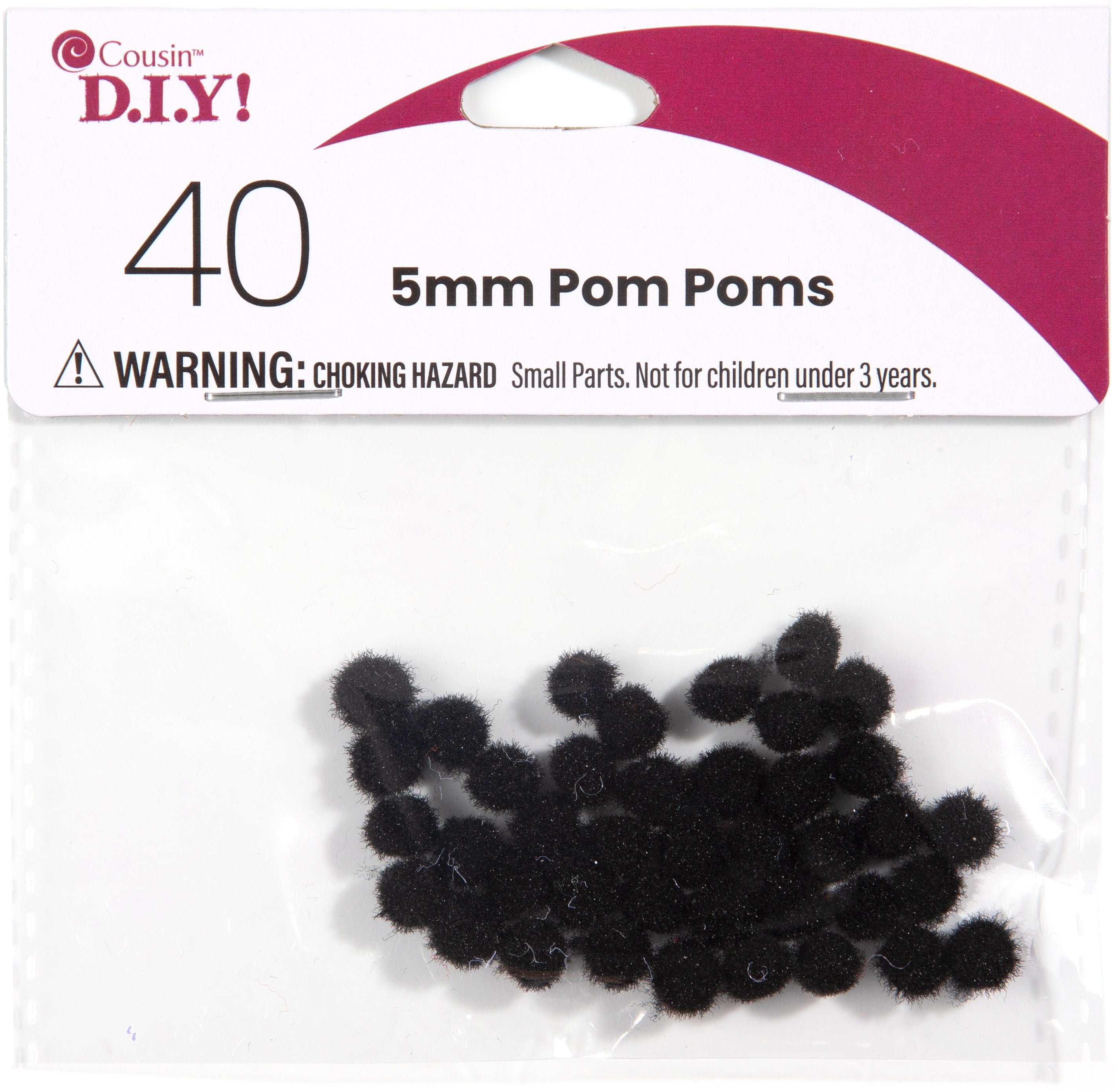 Pom-Poms 5mm 40/Pkg Black