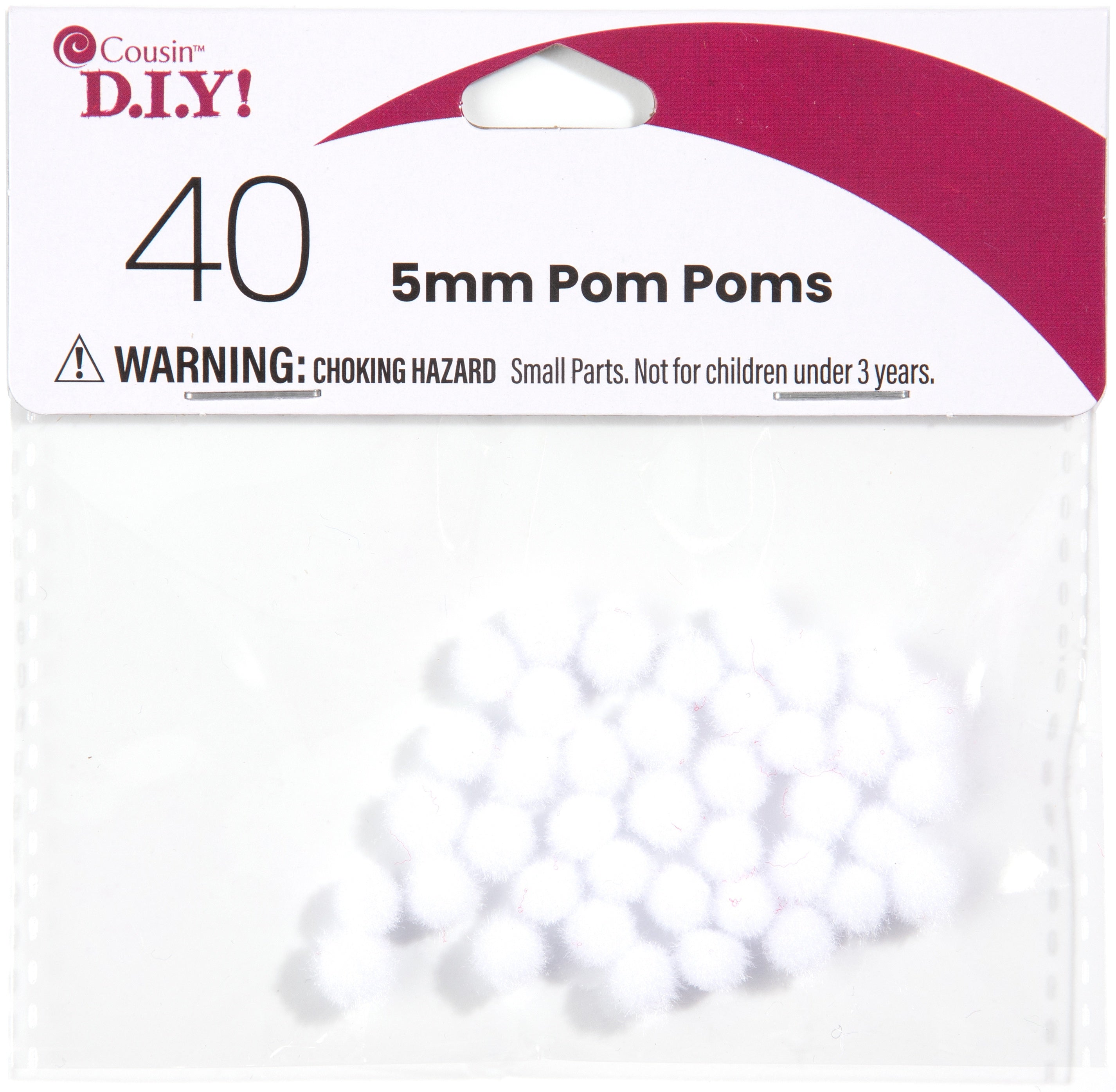 Pom-Poms 5mm 40/Pkg White