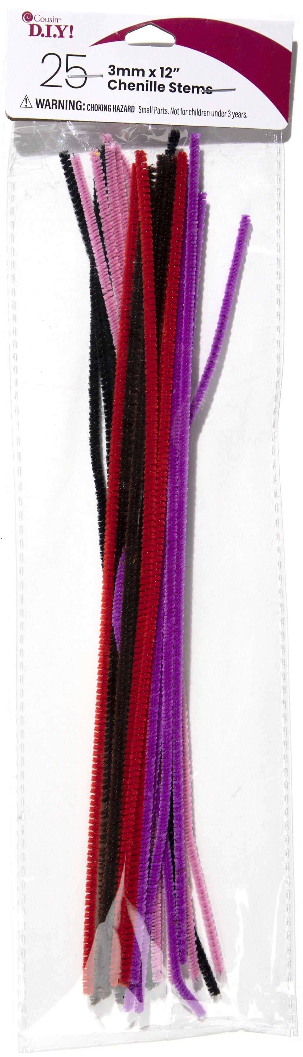 Chenille Stems 3mmx12" 25/Pkg Multi-Colored