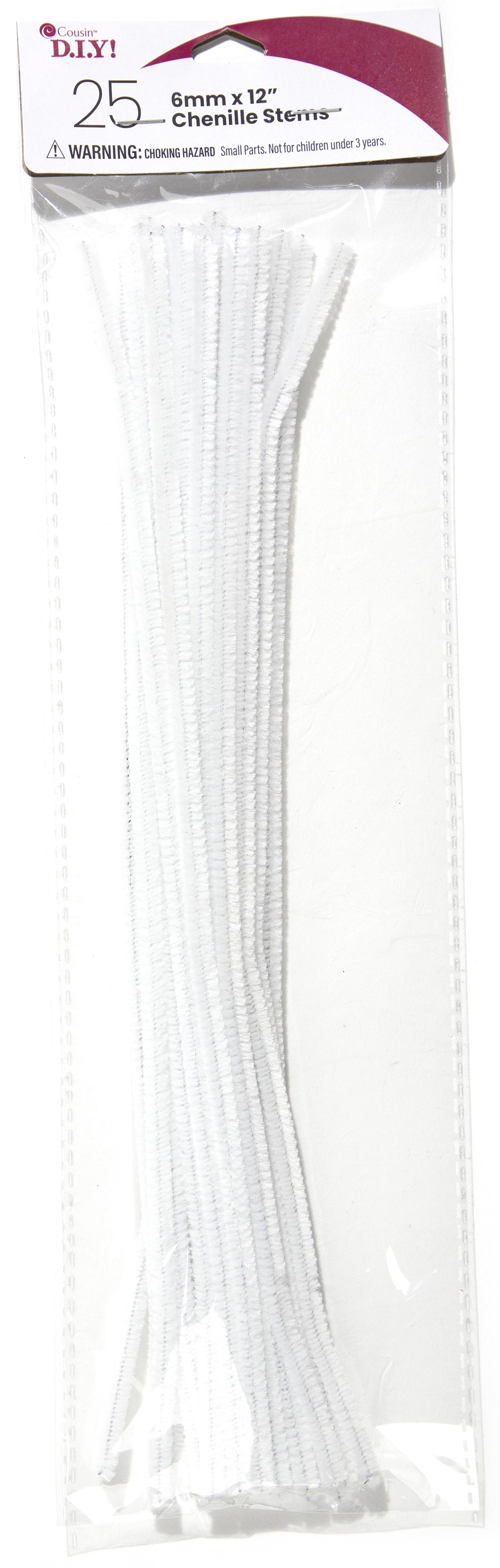 Chenille Stems 6mmx12" 25/Pkg White