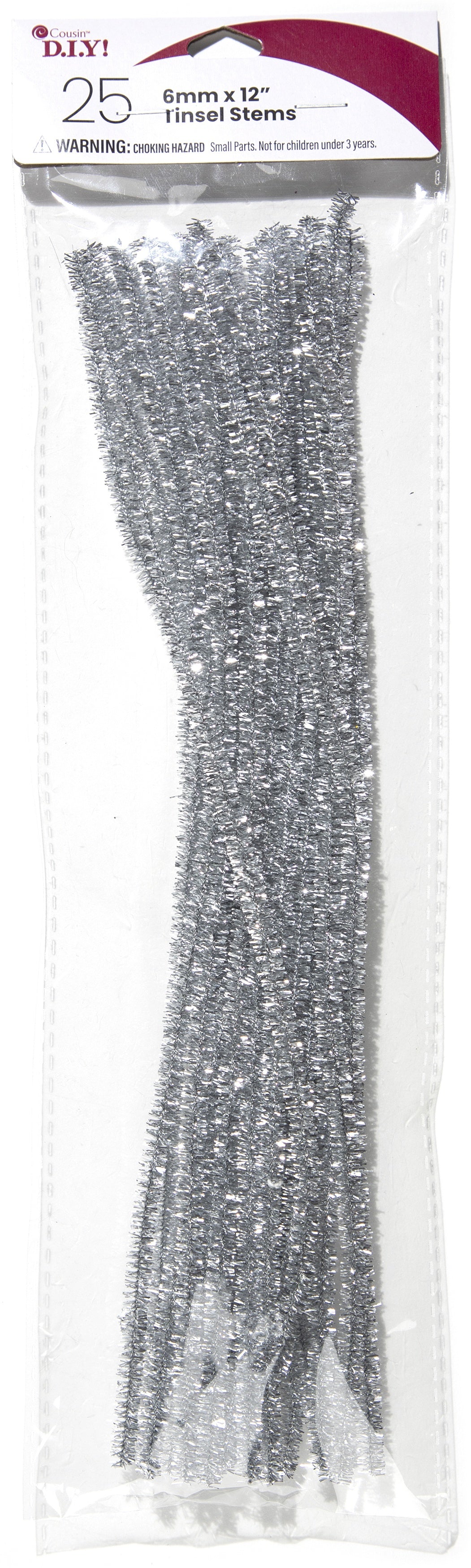 Tinsel Stems 6mmx12" 25/Pkg Silver