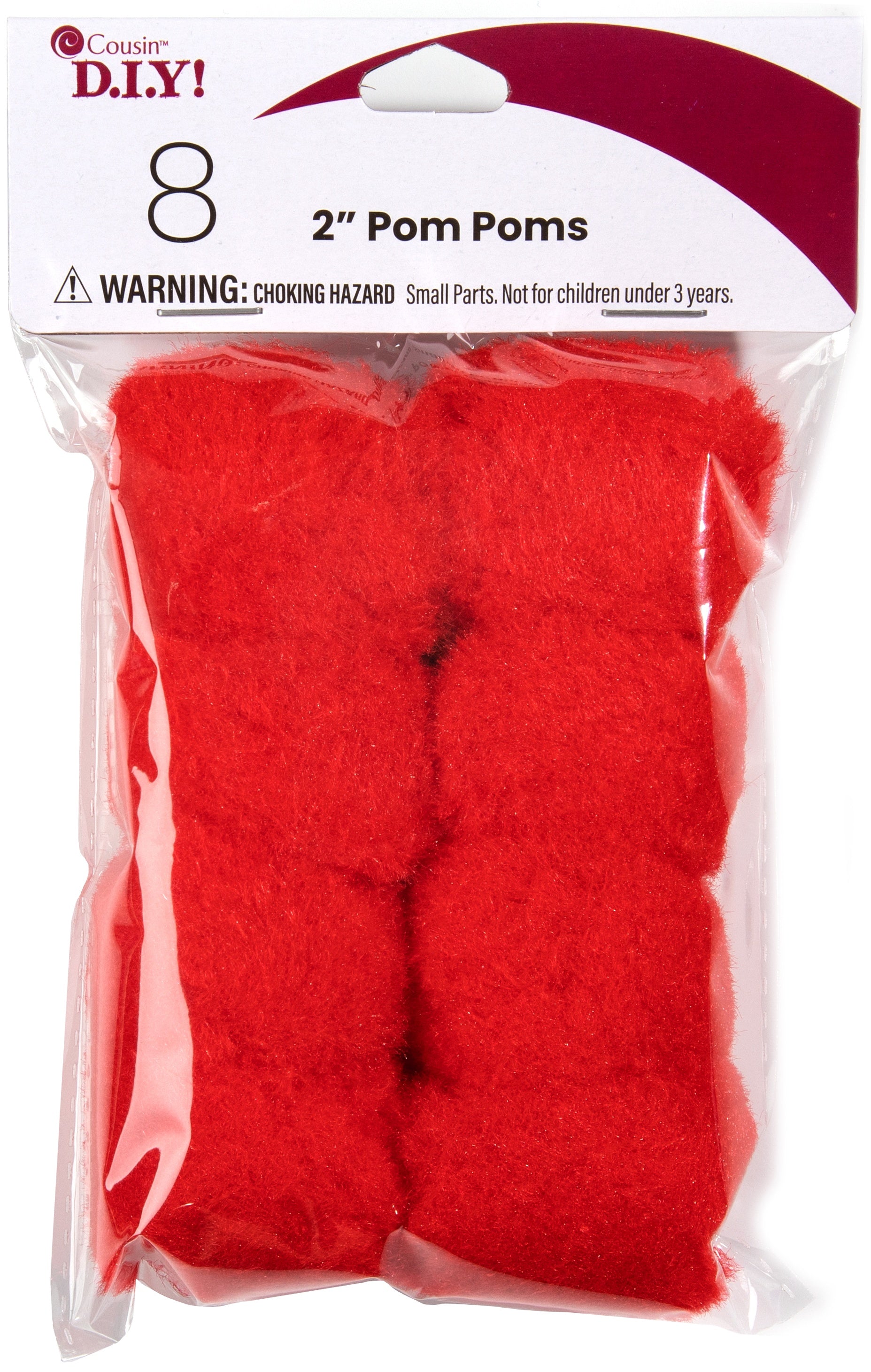 Pom-Poms 2" 8/Pkg Red