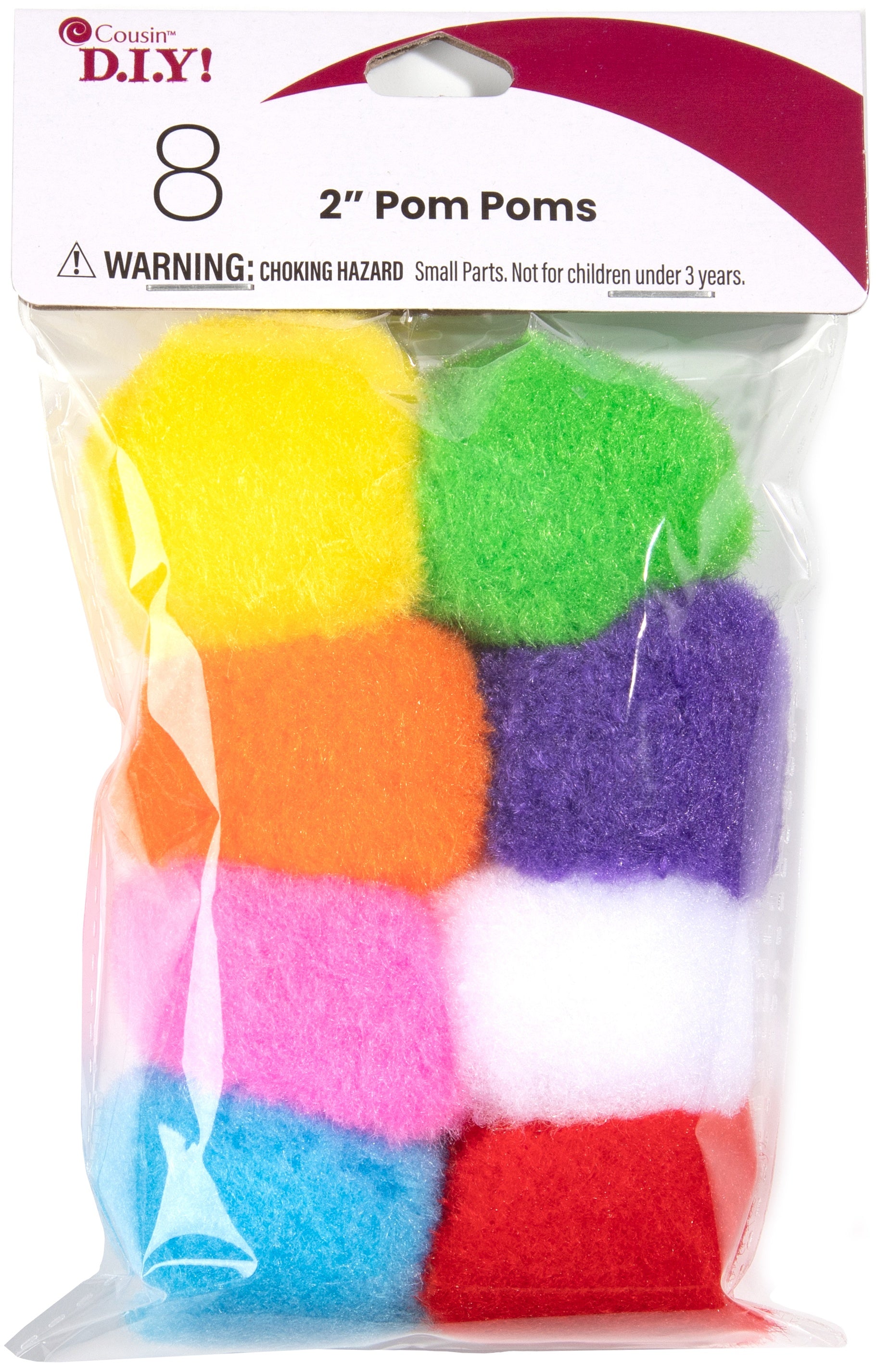 Pom-Poms 2" 8/Pkg Multi-Colored