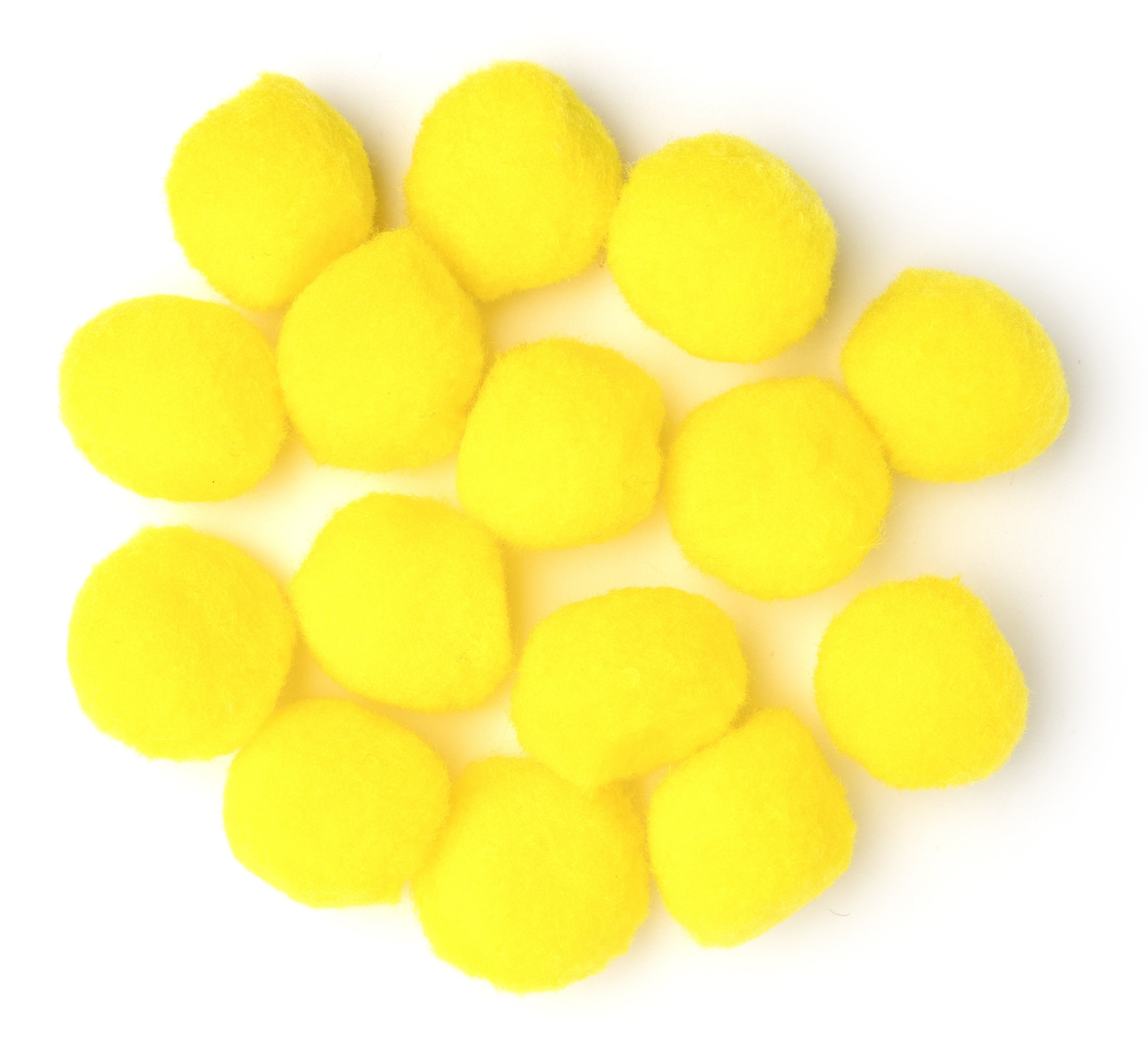 Pom-Poms 1.5" 15/Pkg Yellow