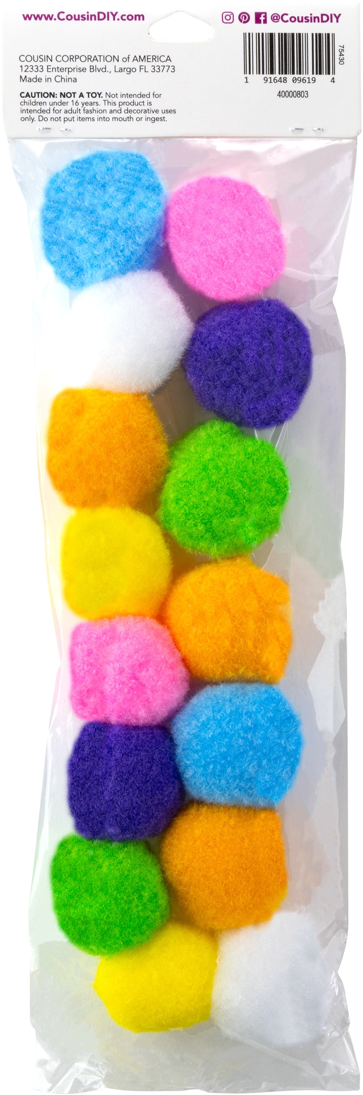 Pom-Poms 1.5" 15/Pkg Multi