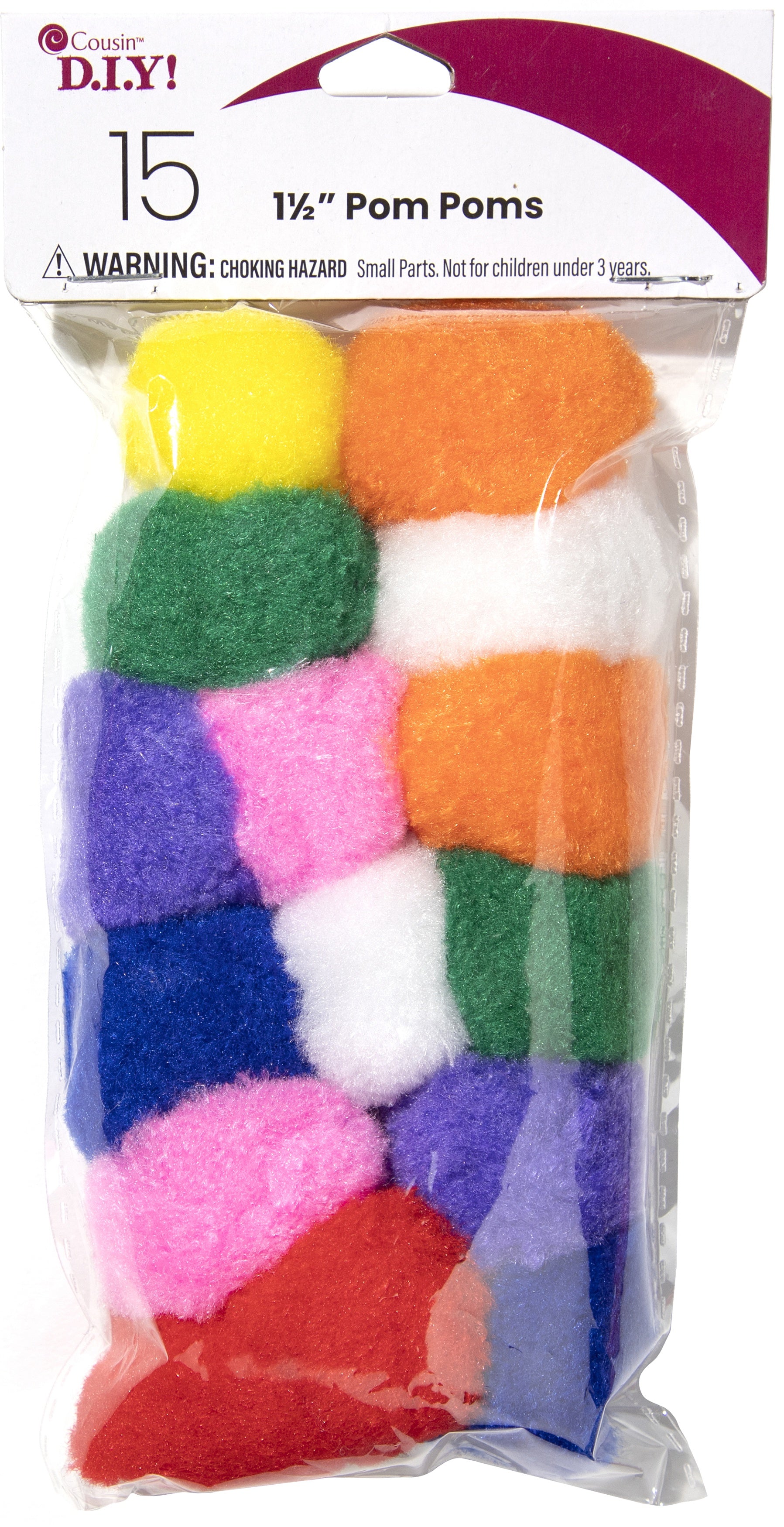 Pom-Poms 1.5" 15/Pkg Multi