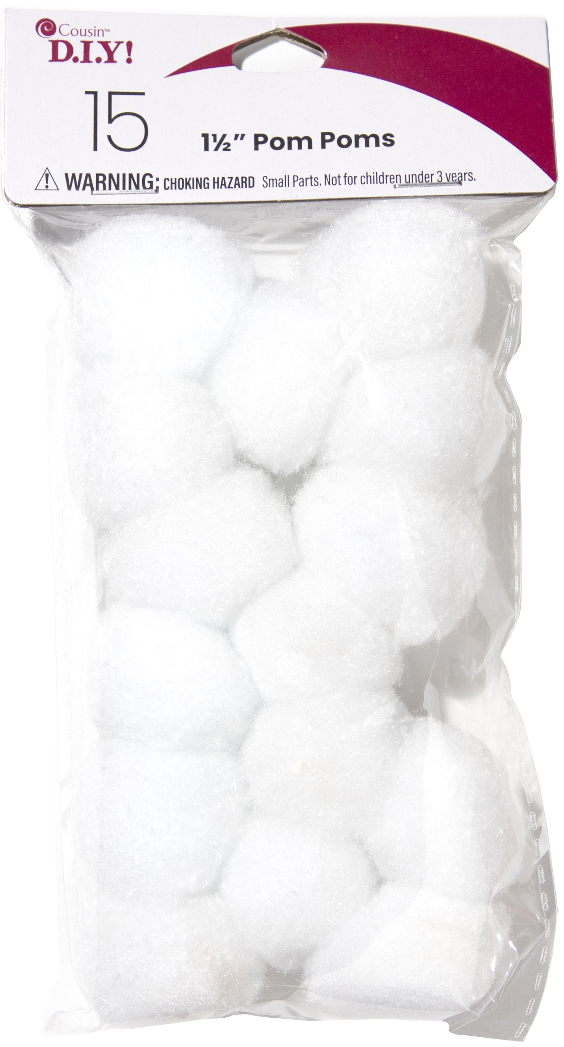 Pom-Poms 1.5" 15/Pkg White
