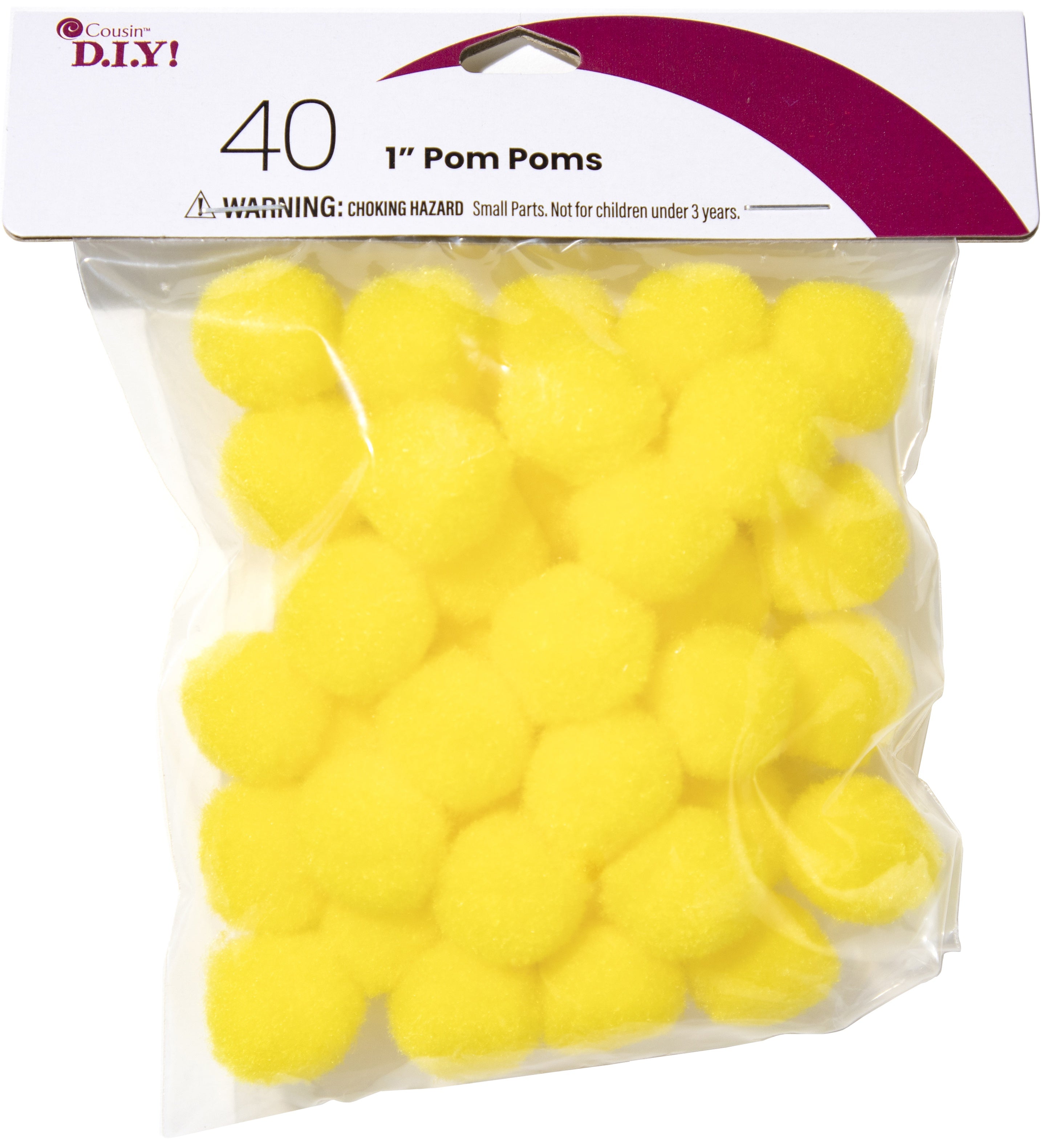 Pom-Poms 1" 40/Pkg Yellow