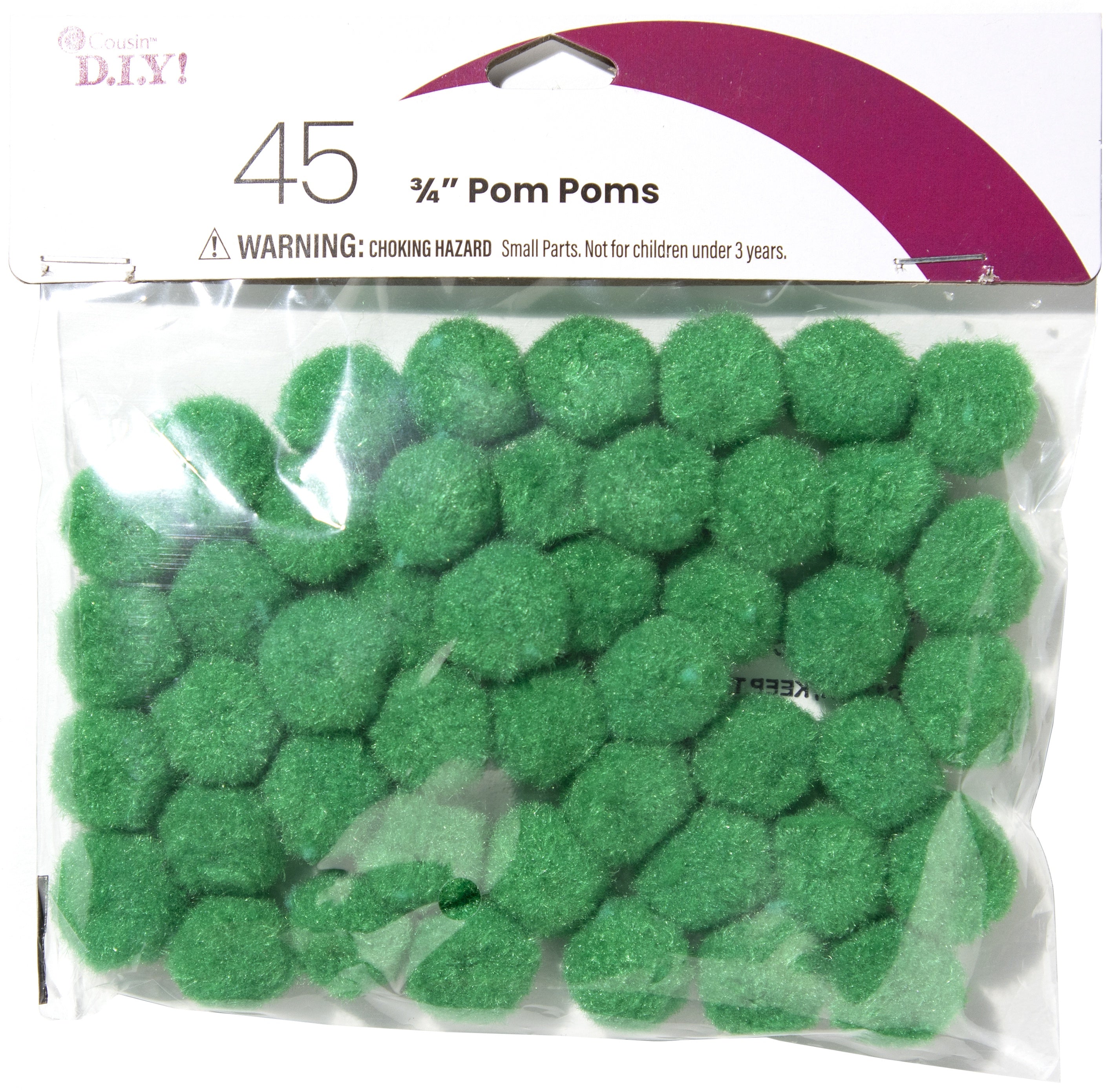 Pom-Poms .75" Inch 45/Pkg Kelly Green