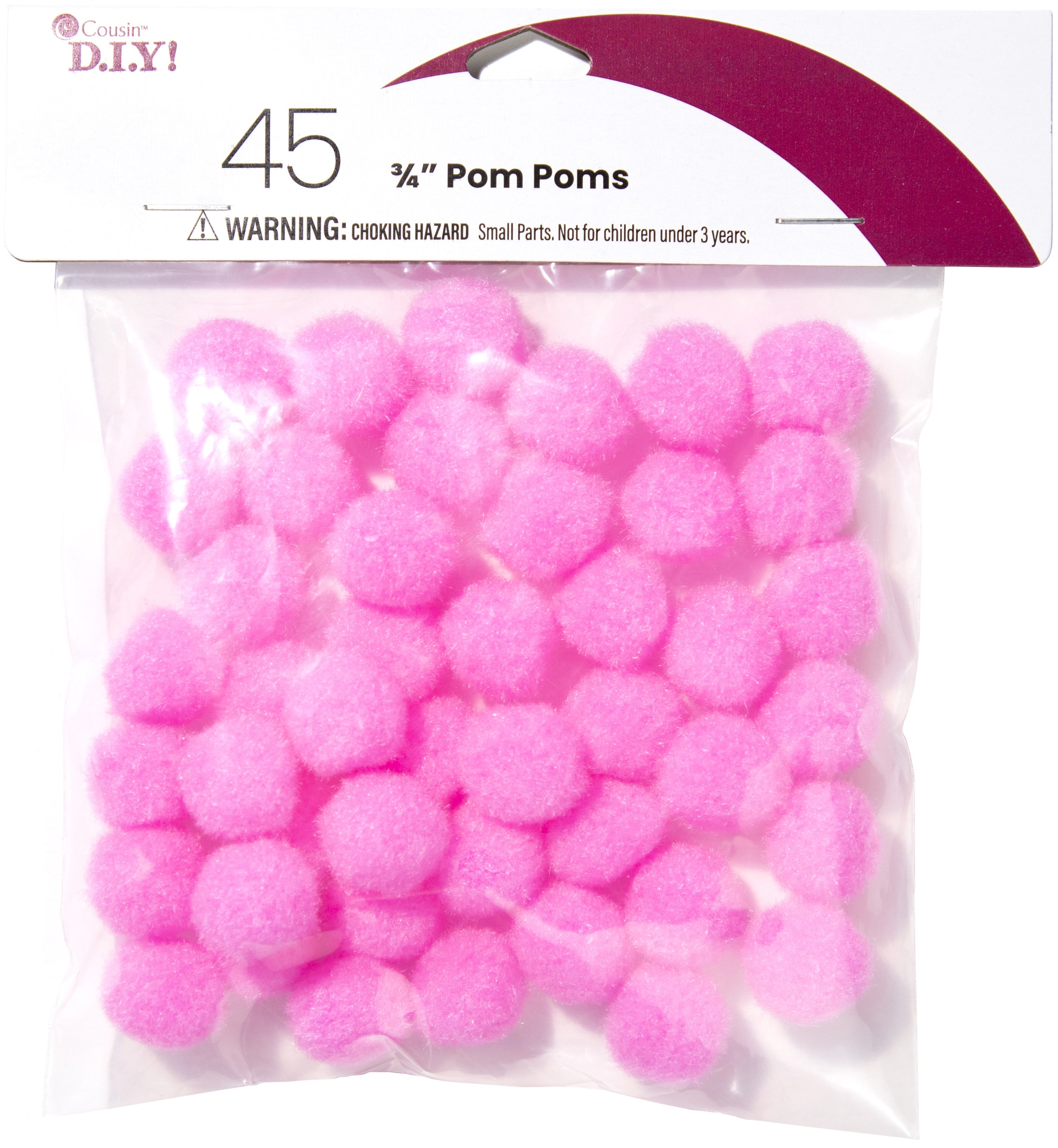 Pom-Poms .75" Inch 45/Pkg Light Pin