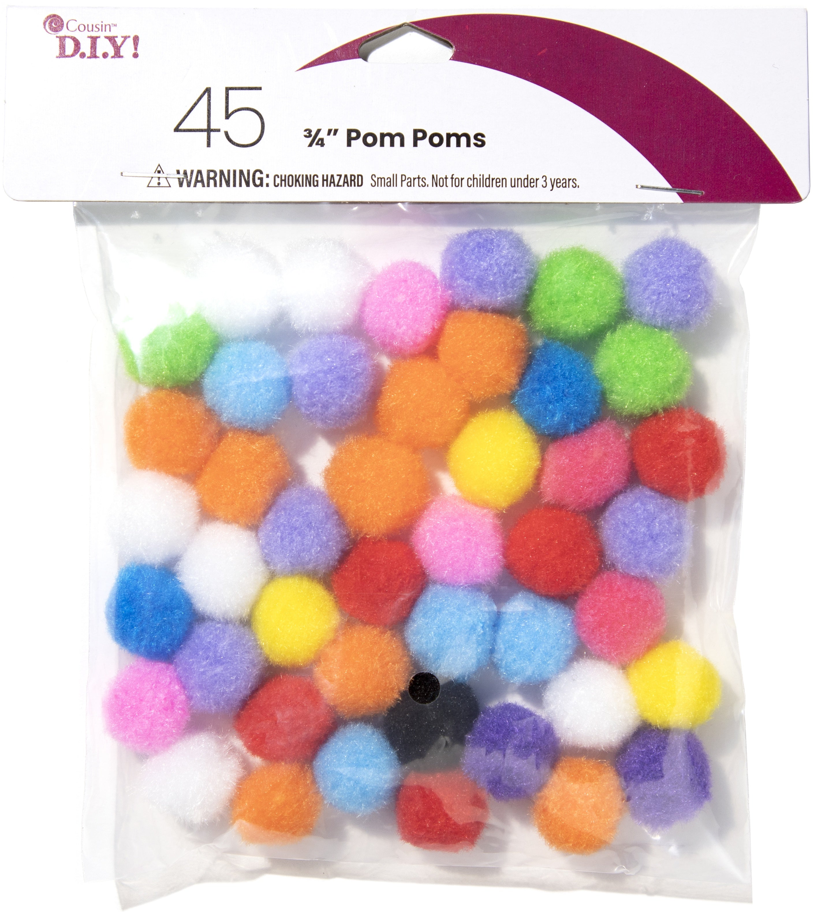 Pom-Poms .75" Inch 45/Pkg Multi-Colored 
