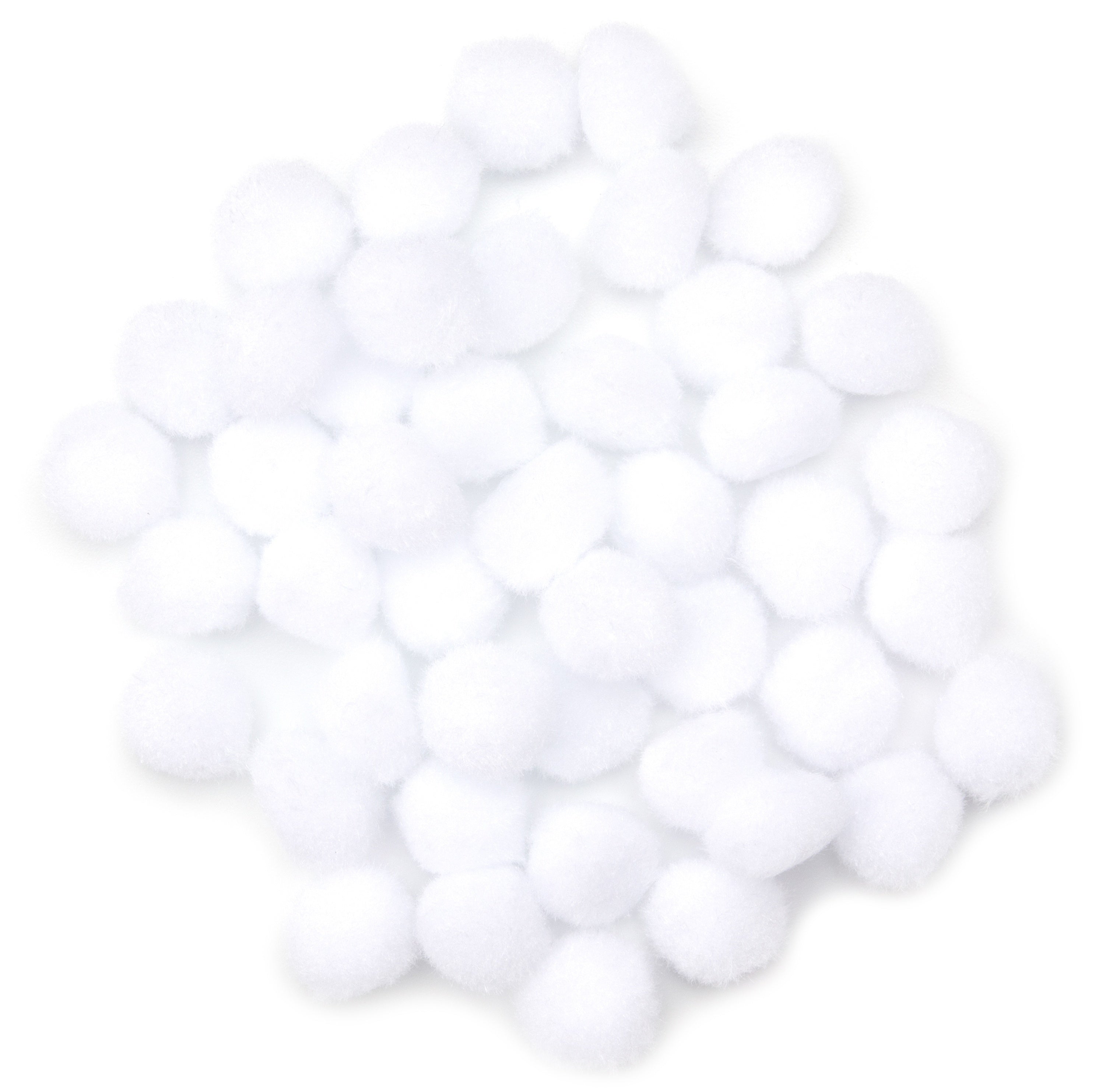 Pom-Poms .75" Inch 45/Pkg White