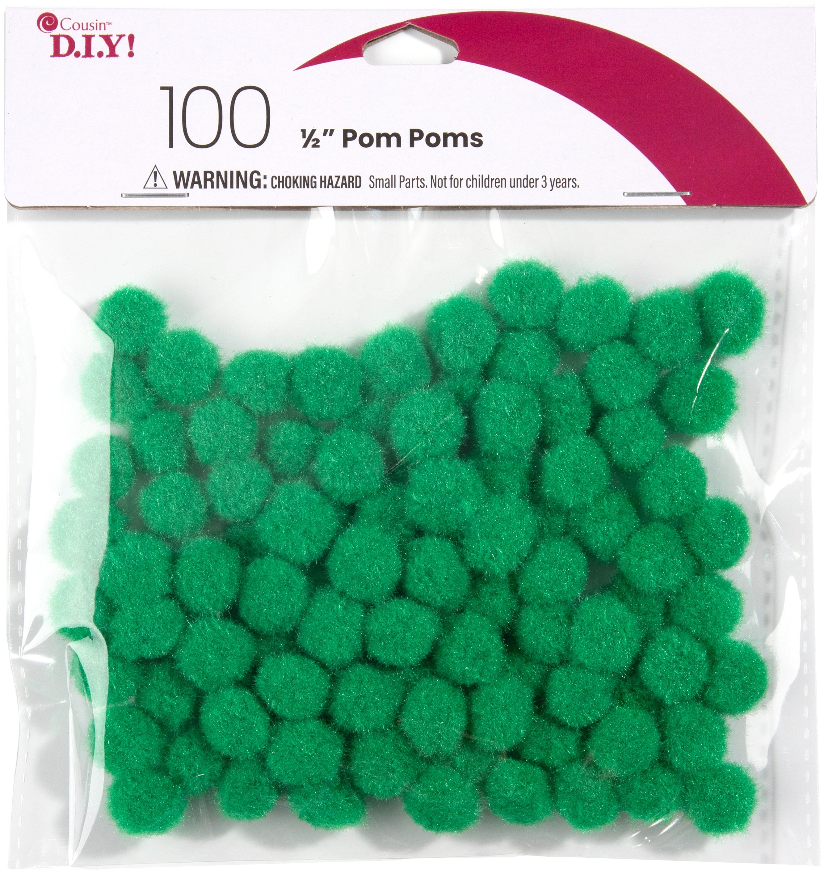 Pom-Poms .5" 100/Pkg Kelly Green