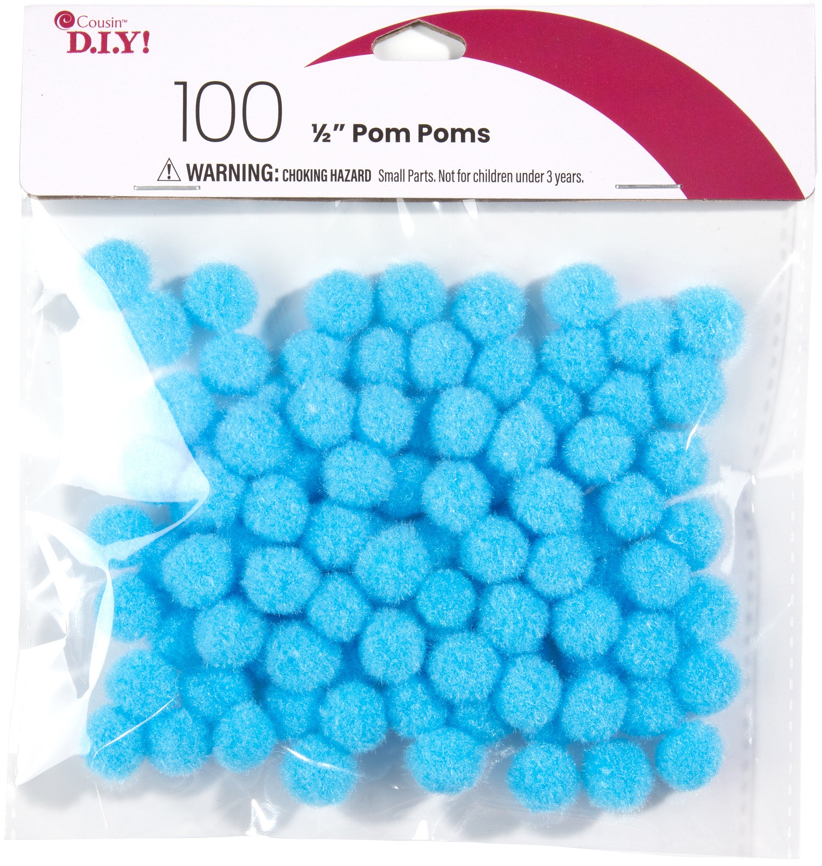 Pom-Poms .5" 100/Pkg Light Blue