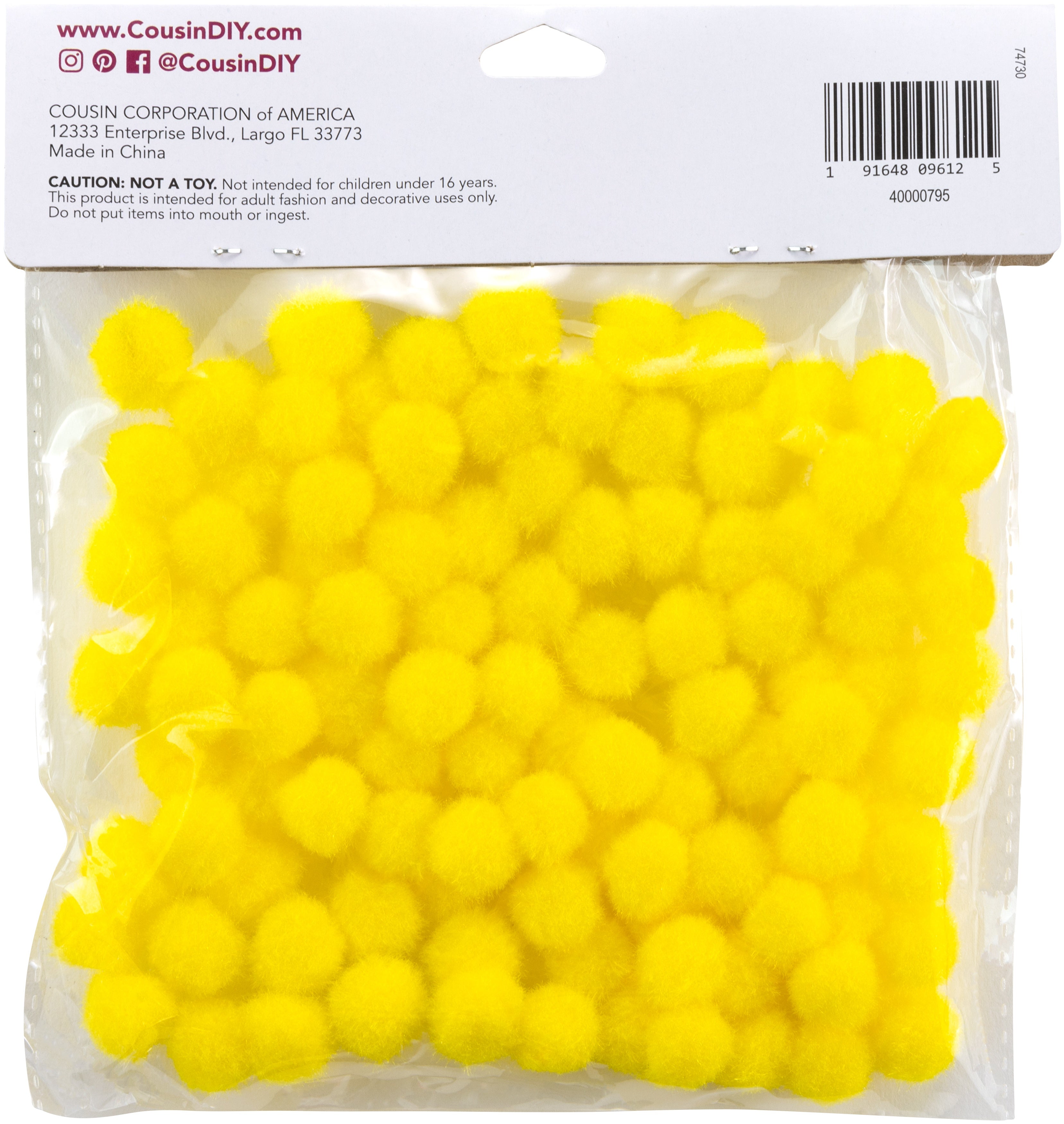 Pom-Poms .5" 100/Pkg Yellow