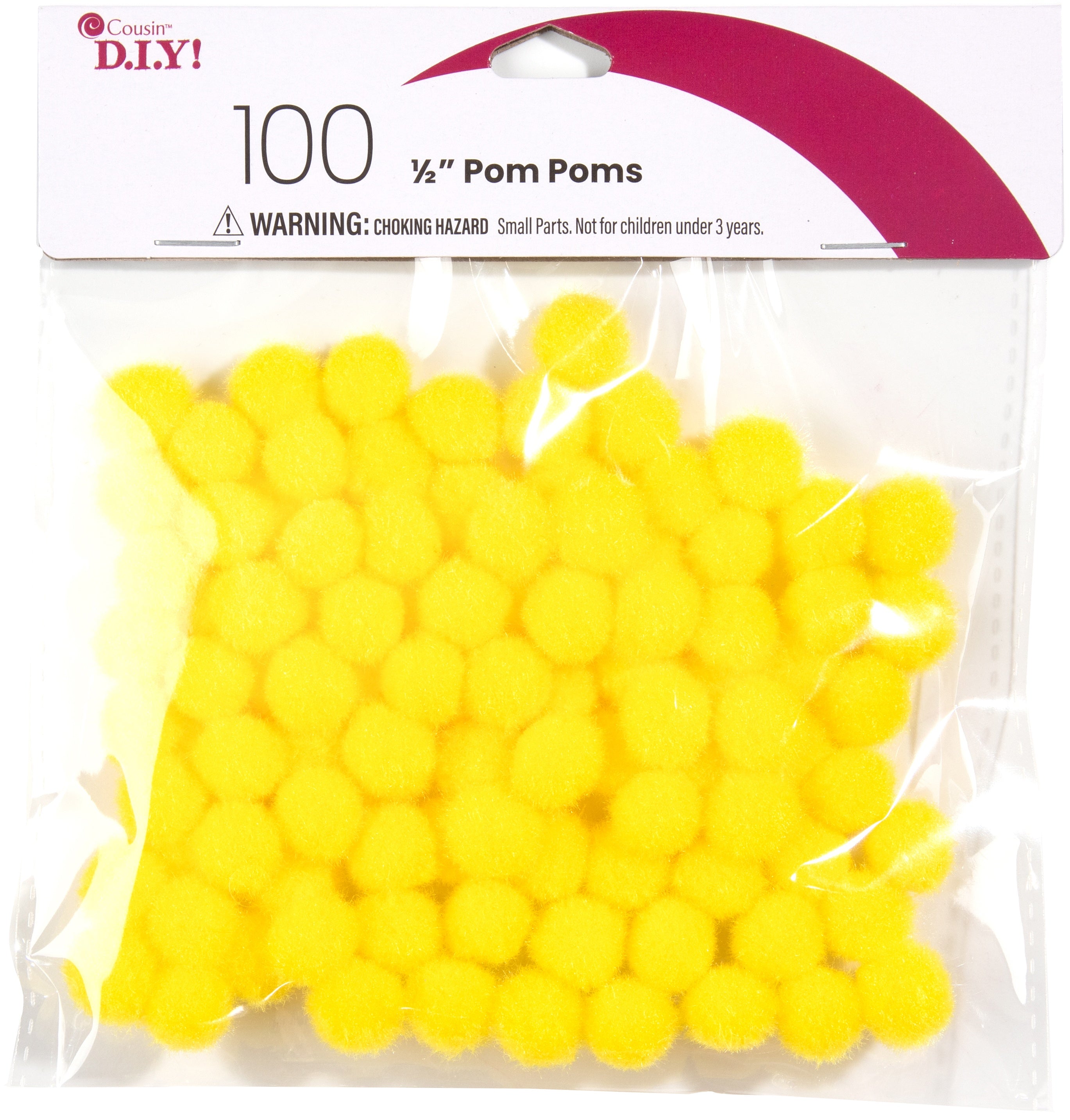 Pom-Poms .5" 100/Pkg Yellow