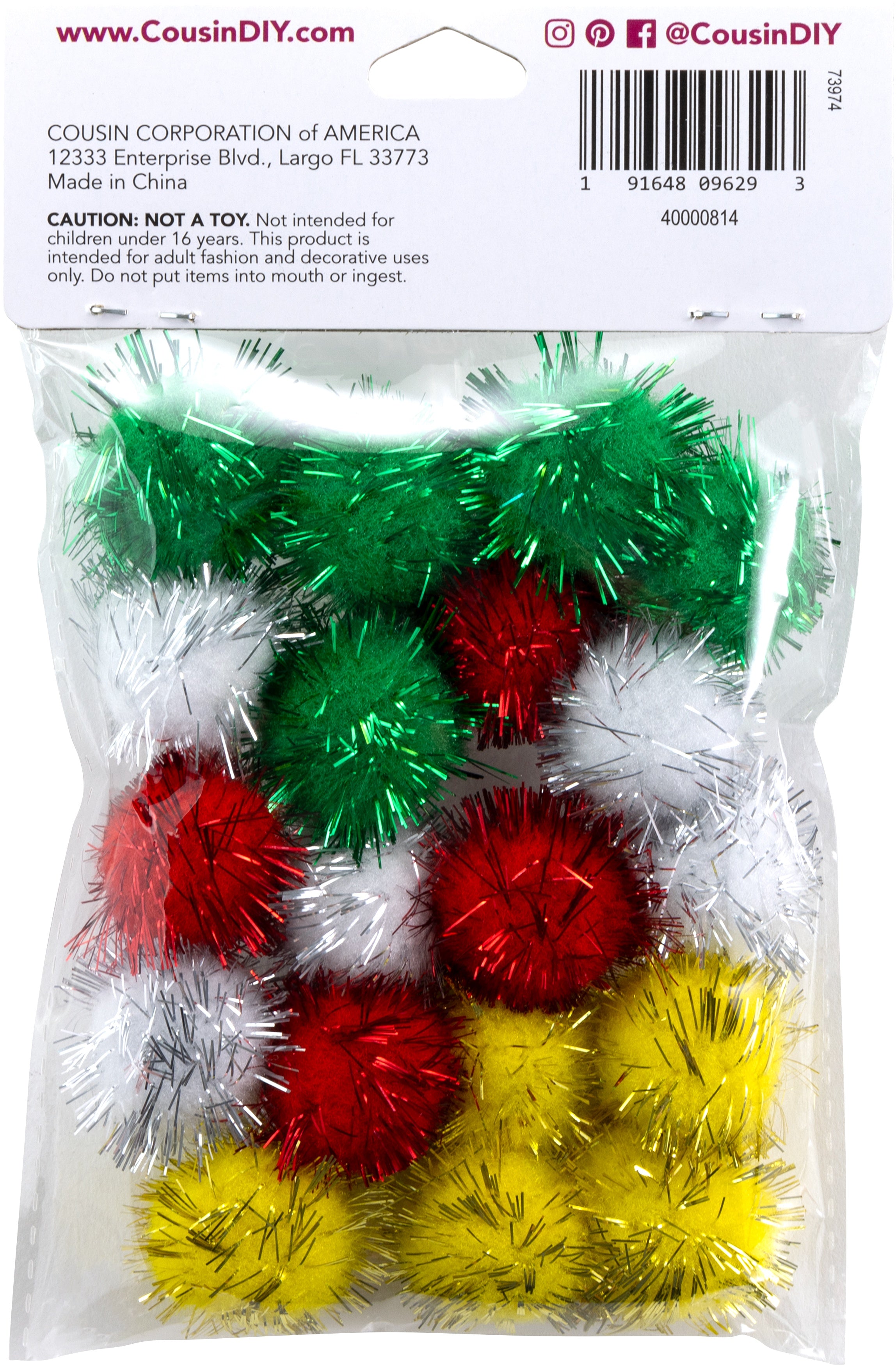 Pom-Poms 1" 20/Pkg Christmas Darks
