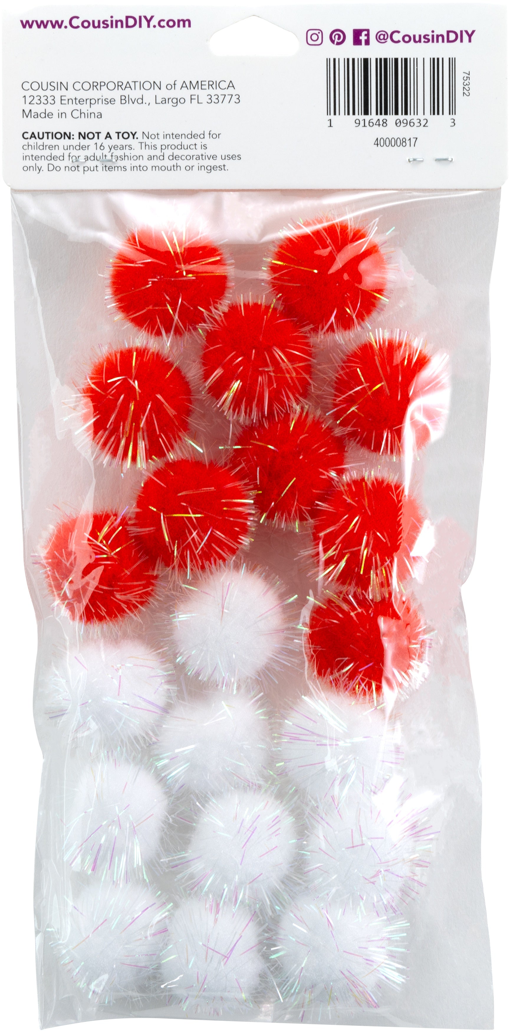 Pom-Poms 1" 20/Pkg Christmas Lights