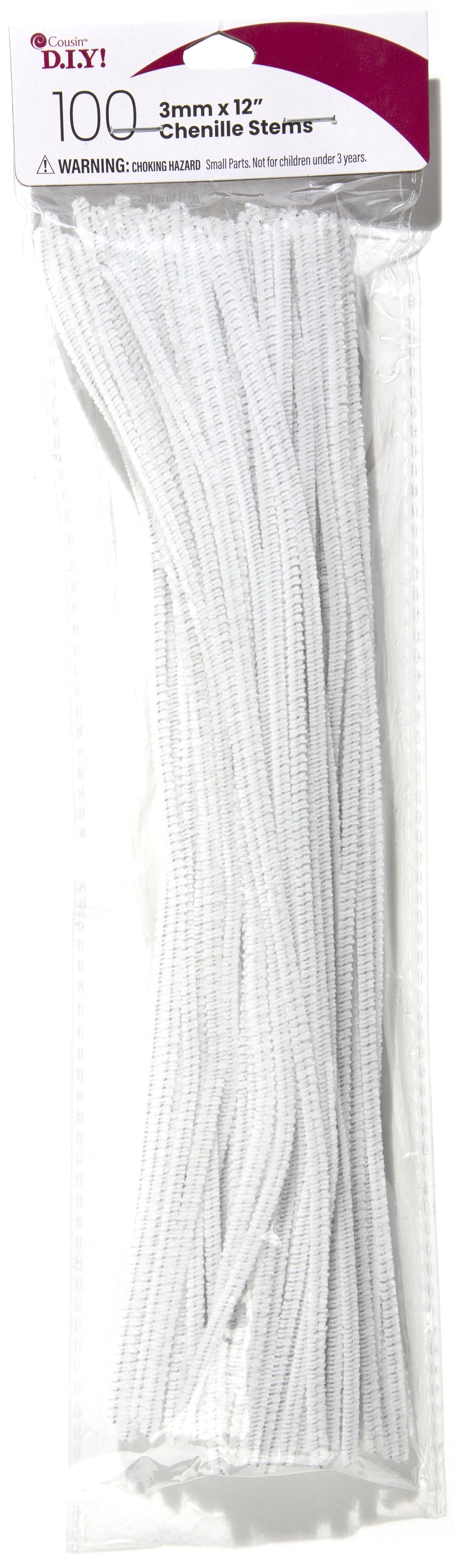 Chenille Stems 3mmx12" 100/Pkg White