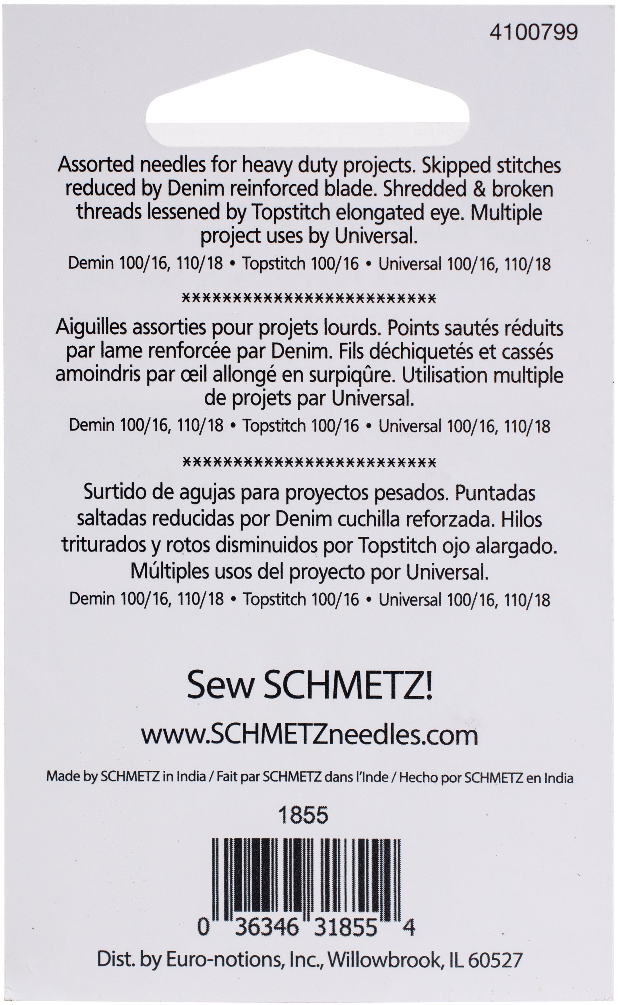 Schmetz Upholstery & Home Decor Needles Assorted 5/Pkg