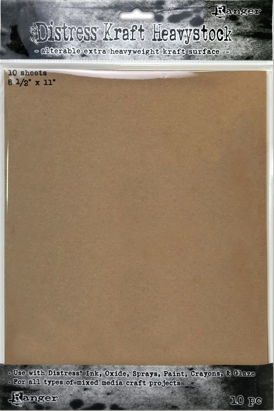 Tim Holtz Distress Kraft Heavystock 10/Pkg 8.5"X11"
