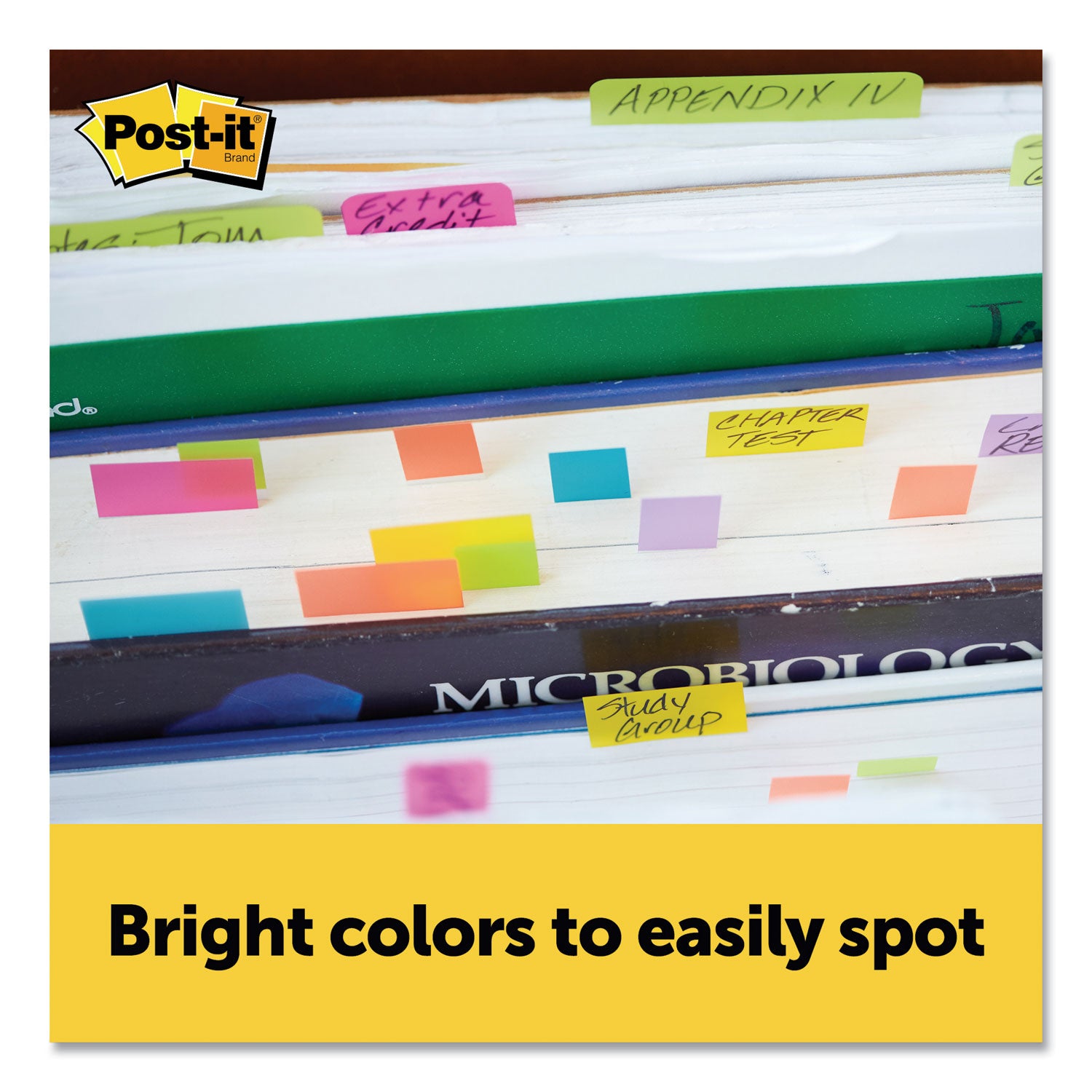 Post-It Page Markers .5"X1.75" 10/Pkg Assorted Bright