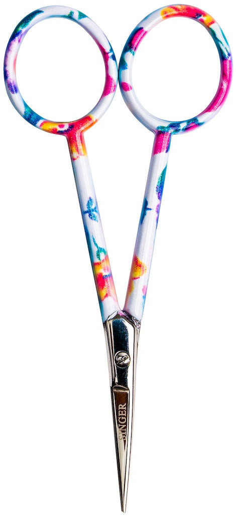 Singer Curved Embroidery Scissors 4" Floral