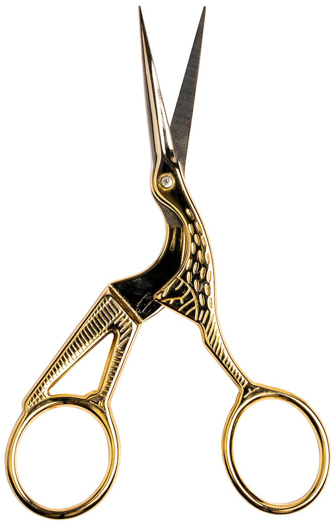 Singer Forged Stork Embroidery Scissors 4.5" Gold