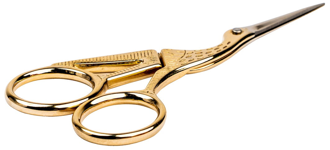 Singer Forged Stork Embroidery Scissors 4.5" Gold