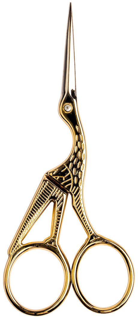 Singer Forged Stork Embroidery Scissors 4.5" Gold