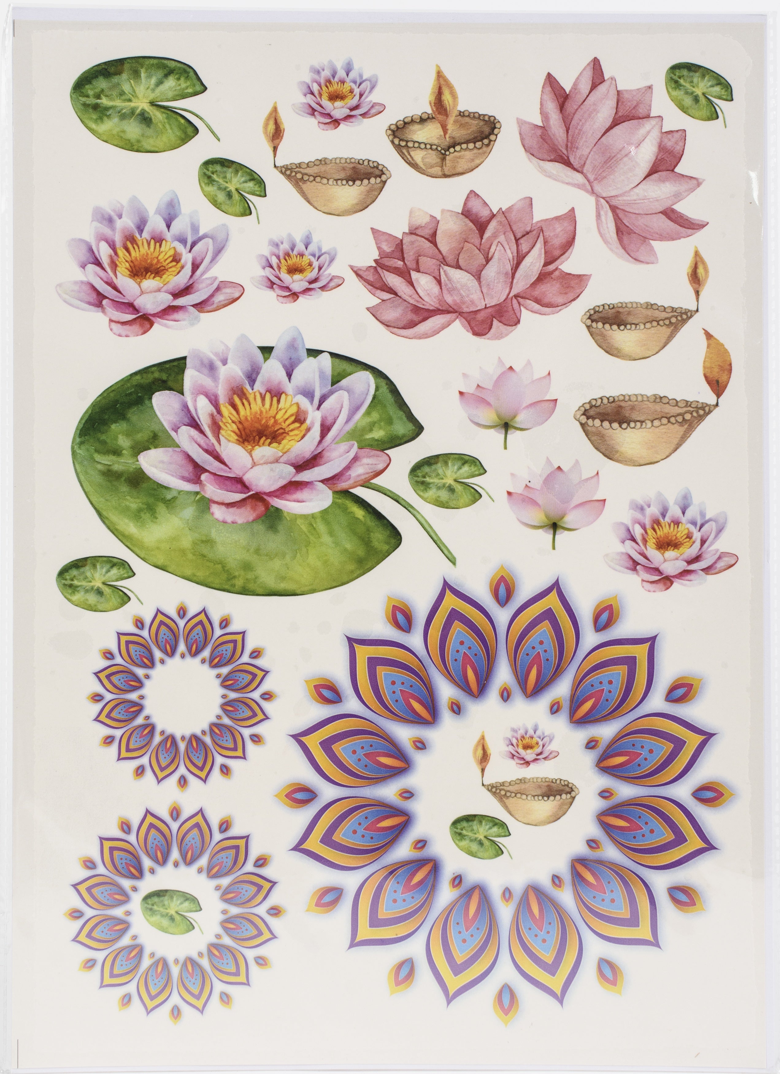 Dress My Craft Transfer Me Sheet A4 Lotus & Diyas
